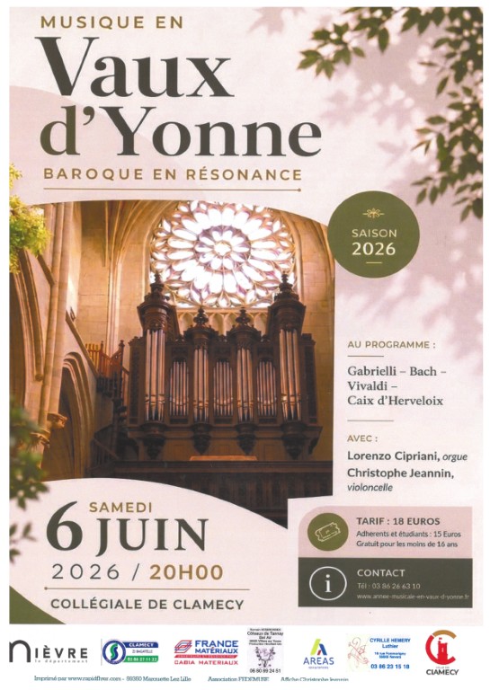 Musique en Vaux d'Yonne - Baroque en résonance -  Fédémuse — visuel événement
