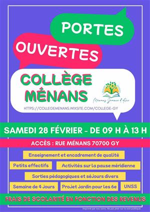 Portes ouvertes au collège Ménans