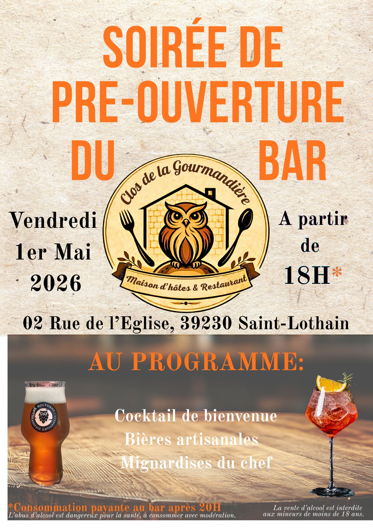 Pré-ouverture du bar