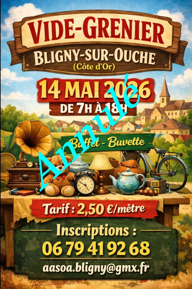 ANNULÉ- Vide-greniers- Bligny sur Ouche