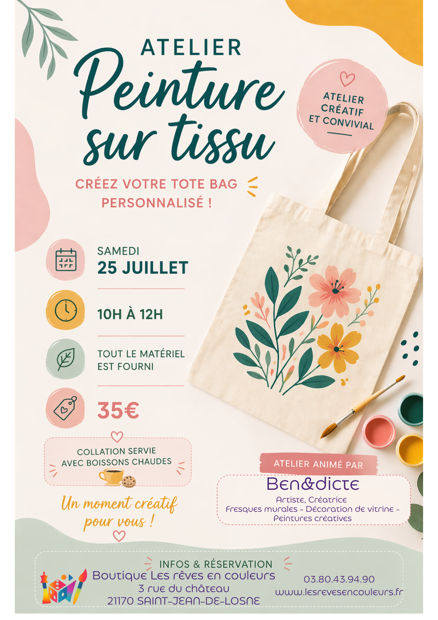 Atelier peinture sur tissu