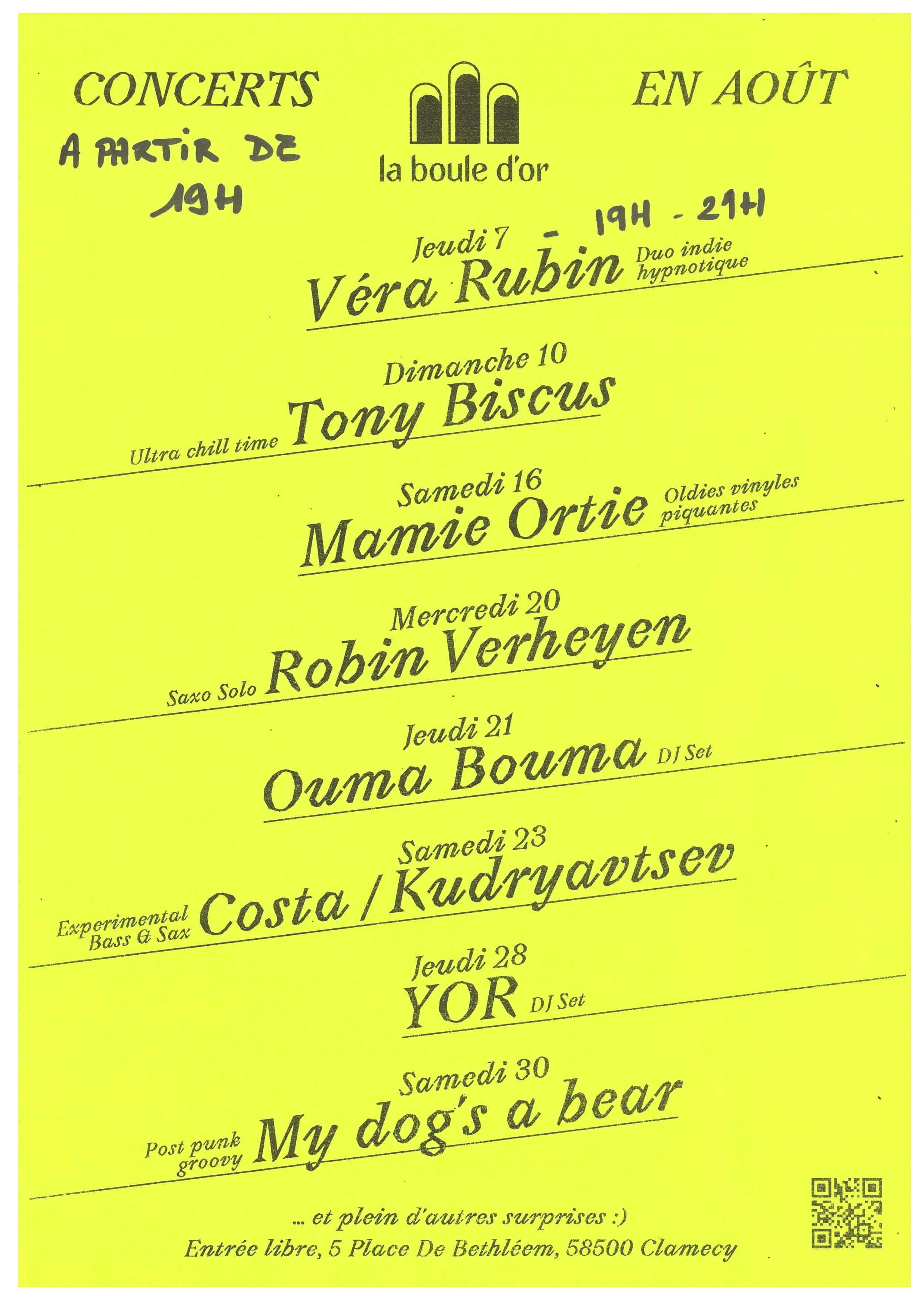 7 au 30 août 2025 - Concert de la Boule d'or - Clamecy