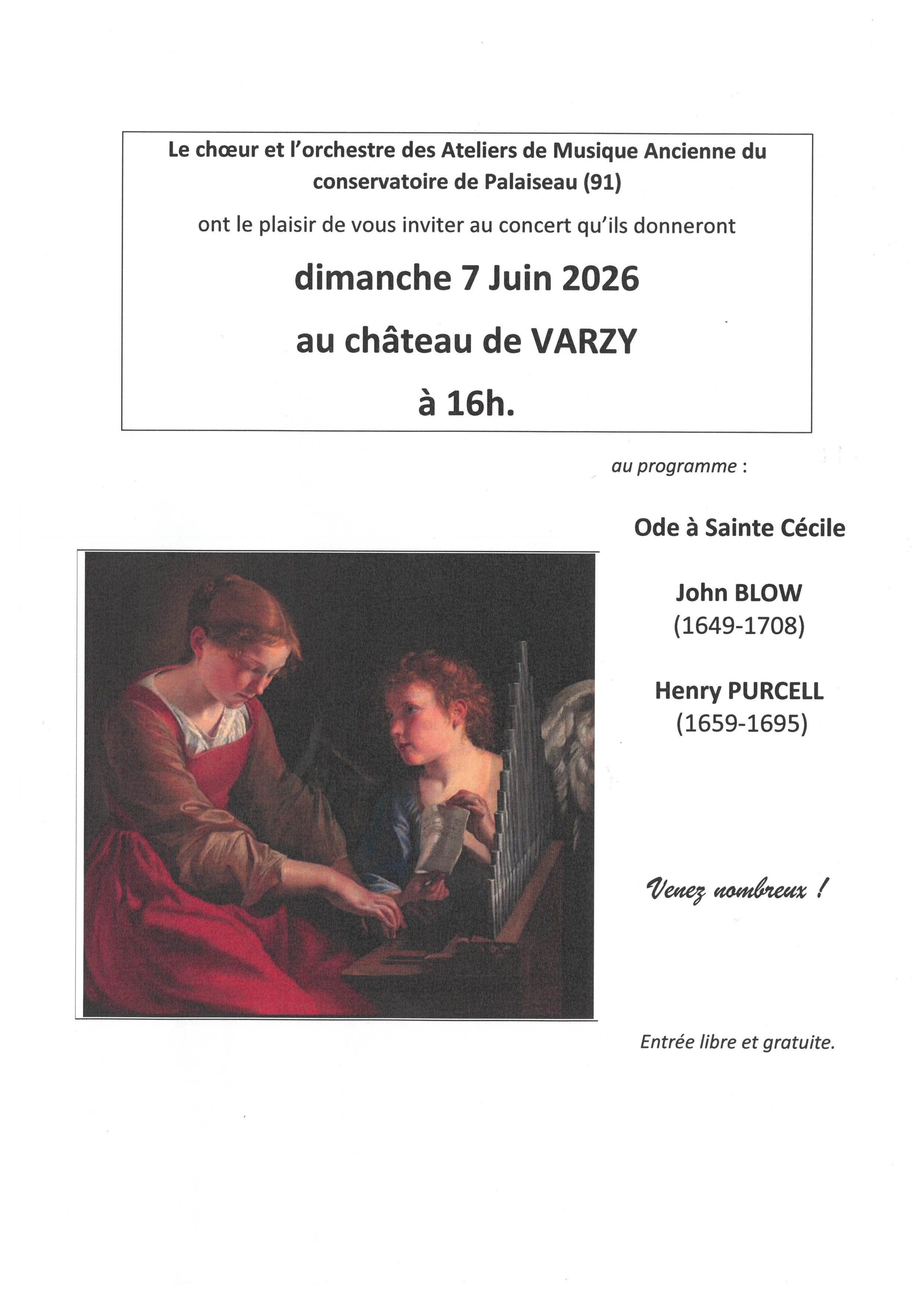 Concert au château de Varzy : Ode à Sainte Cécile — visuel événement