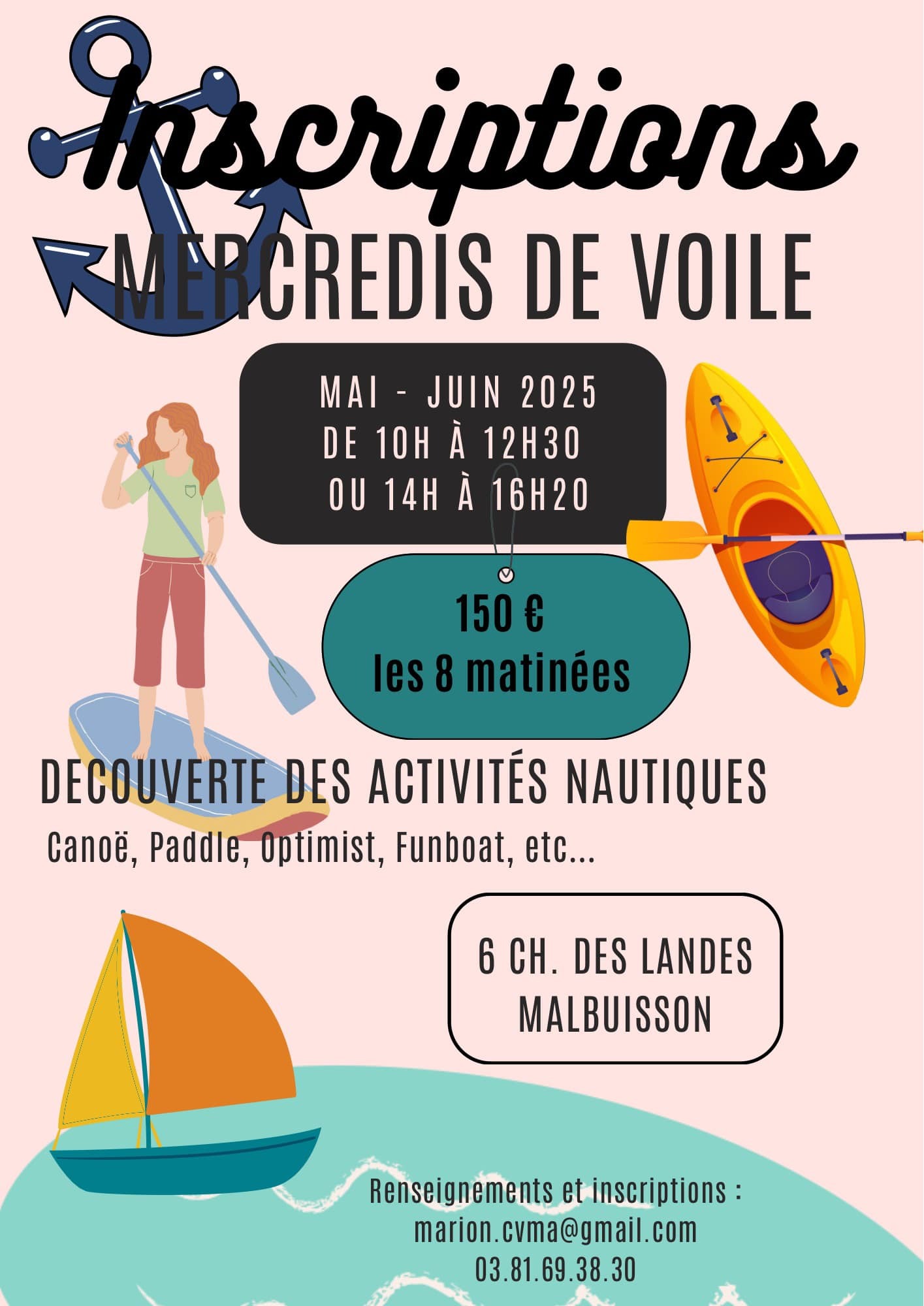 7 mai au 25 juin - mercredis de voile - Malbuisson