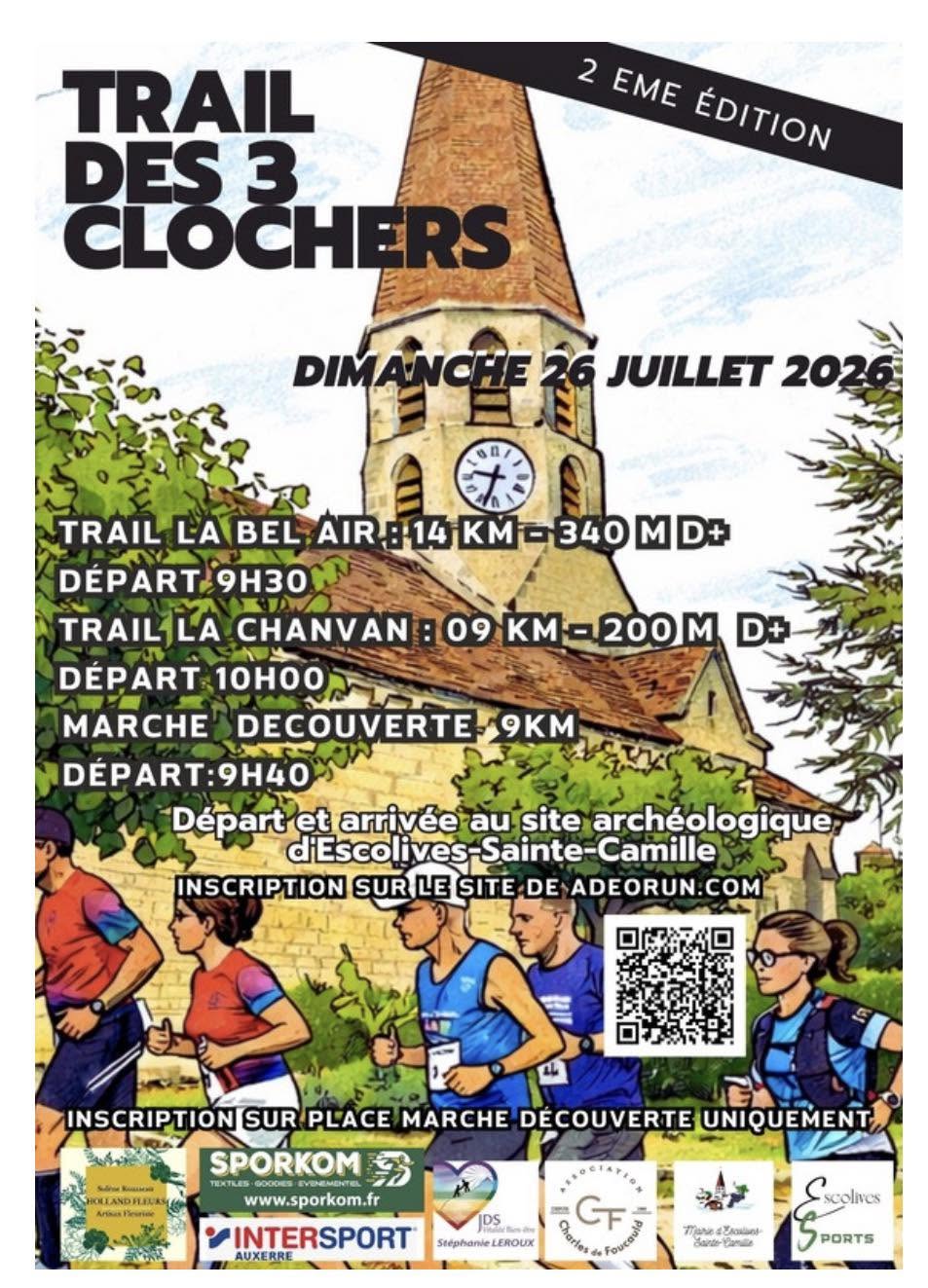 2ème édition du trail des trois clochers