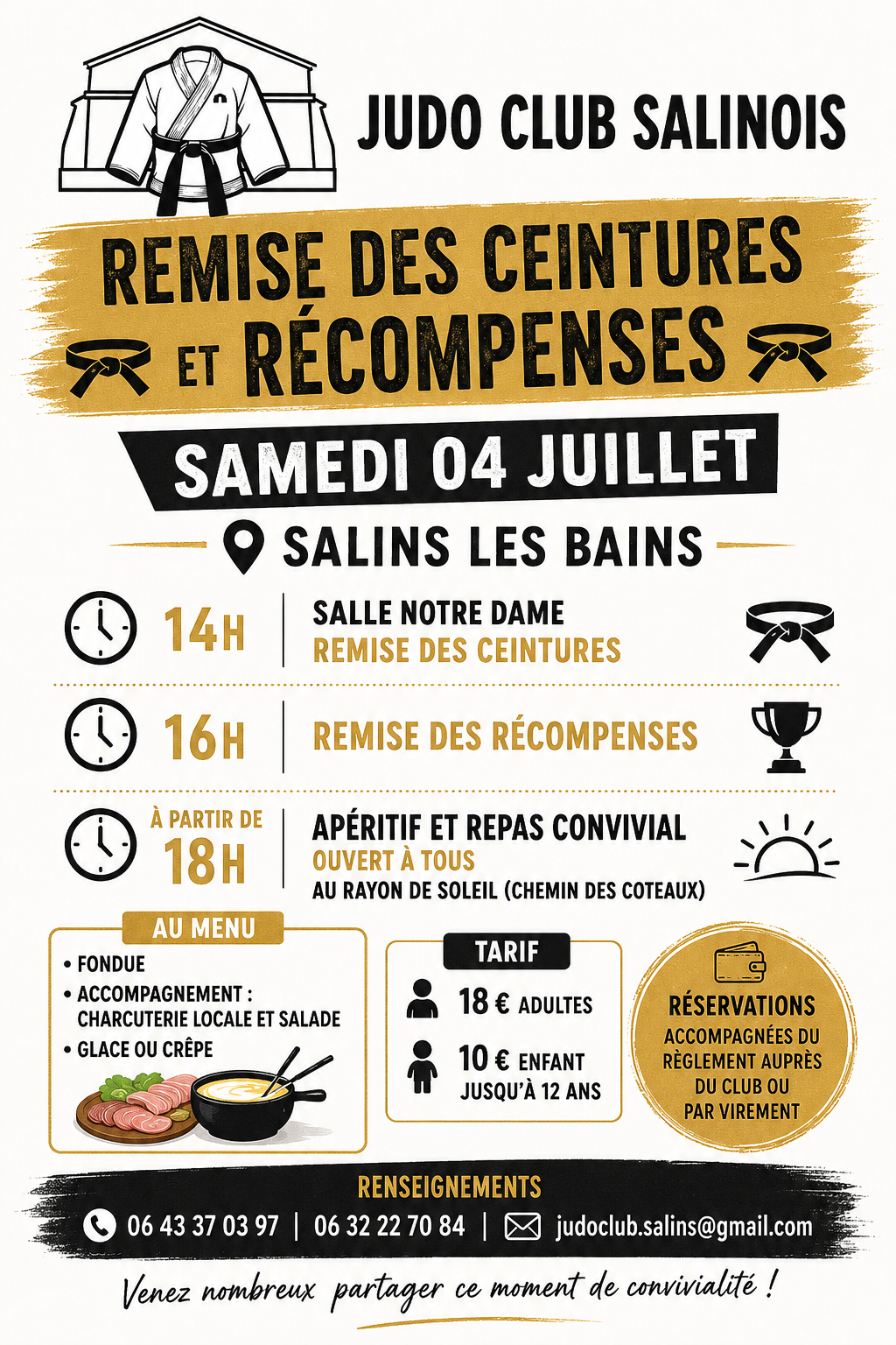 Remise de ceintures et récompenses