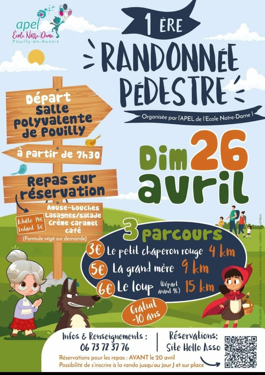 1ere randonnée pédestre de l'APEL Notre Dame- Pouilly en Auxois