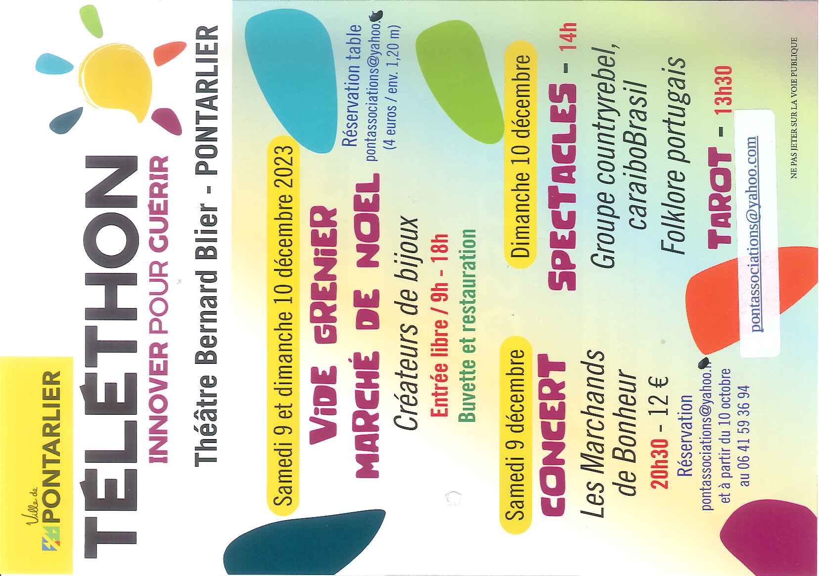 9 au 10 décembre - Vide grenier, marché de noeln concert pour Téléthon - Pontarlier