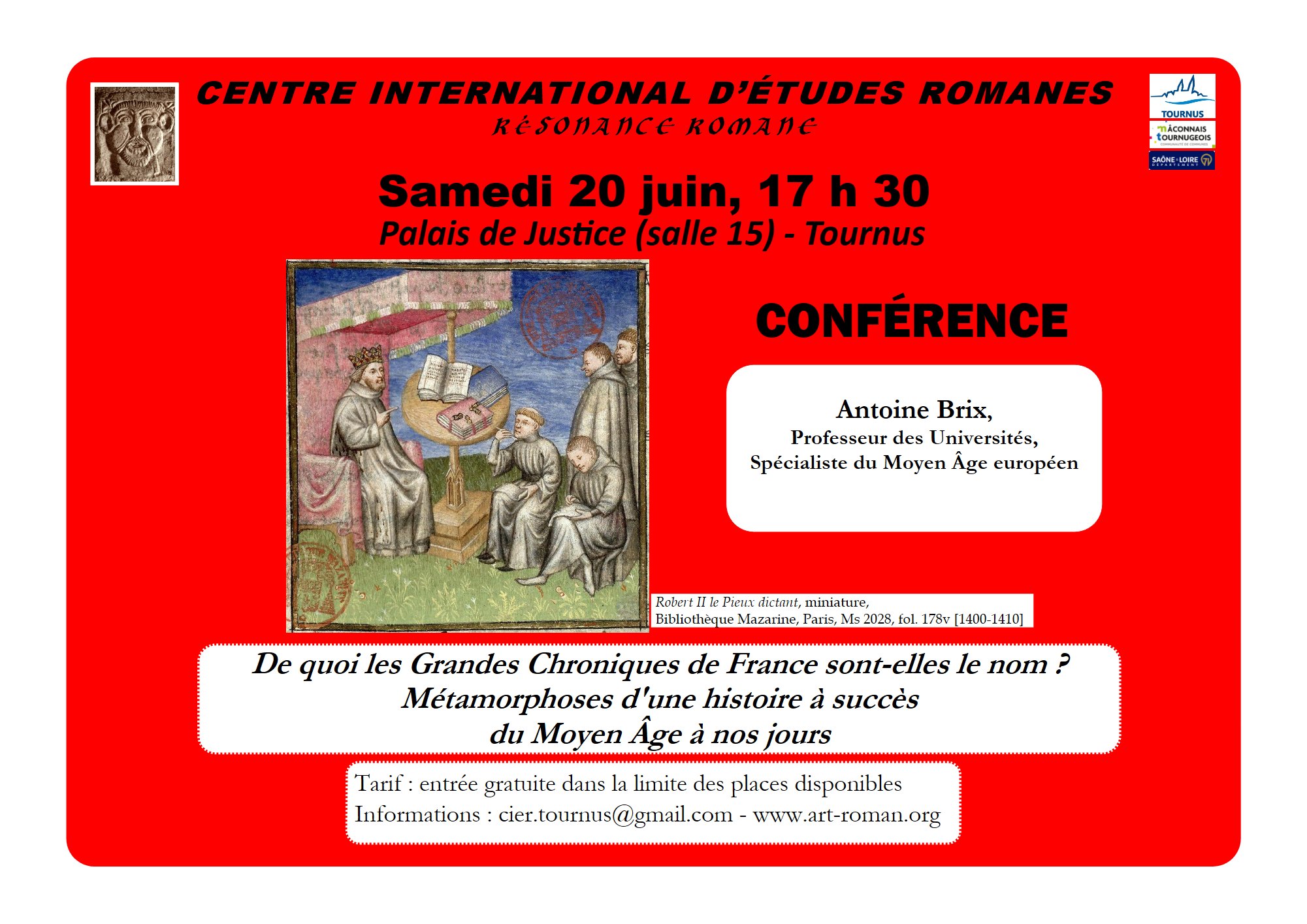 Conférence "De quoi les Grandes Chroniques de France sont-elles le nom ? Métamorphoses d'une histoire à succès du Moyen Âge à nos jours"