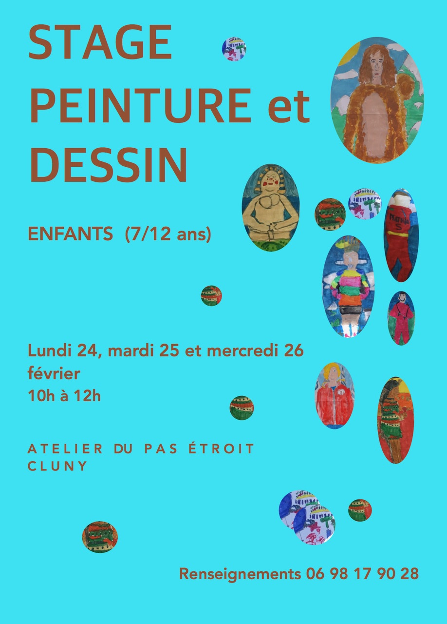 Stage enfants et adolescents vacances hiver 2025 affiche