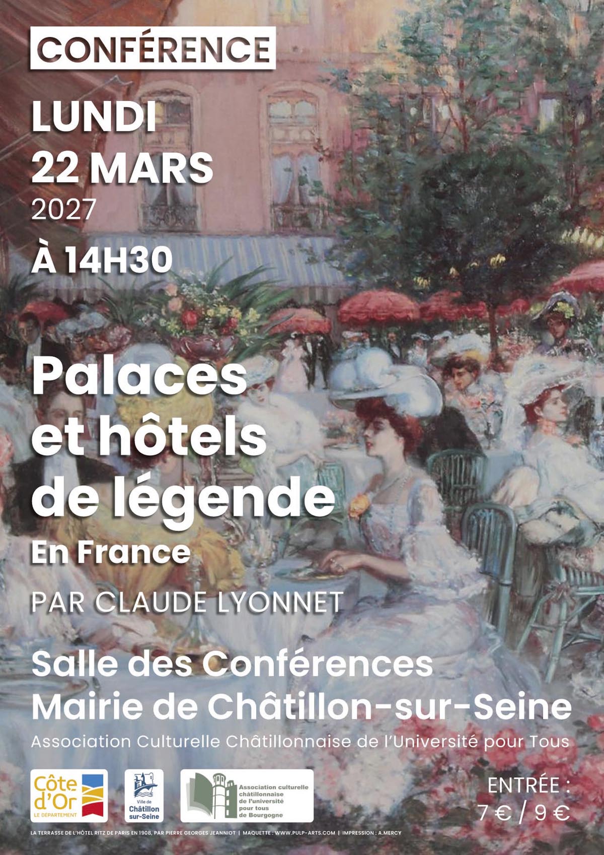 Conférence " Palaces et hôtels de légende…en France "