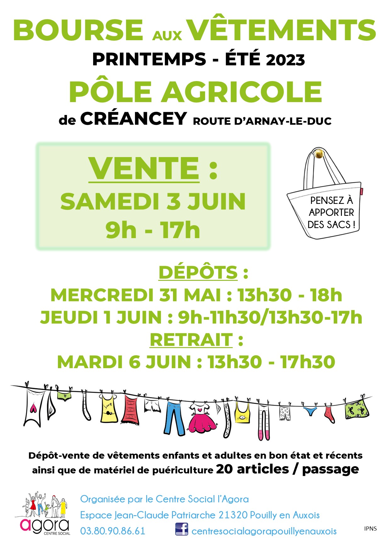 AFFICHE BOURSEvêtements 2023 printemps été