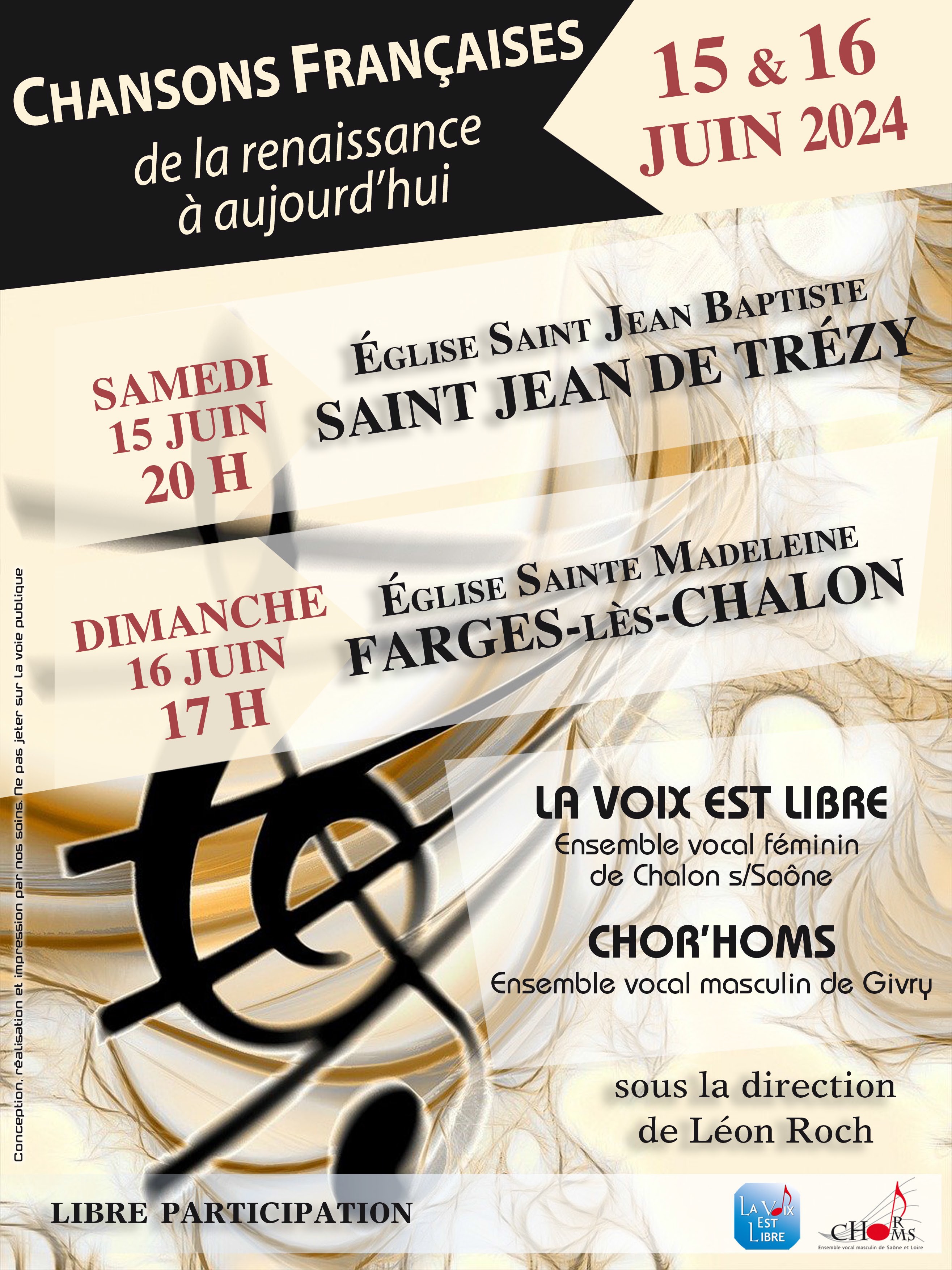 CHOR'HOMS et LA VOIX EST LIBRE en Concert