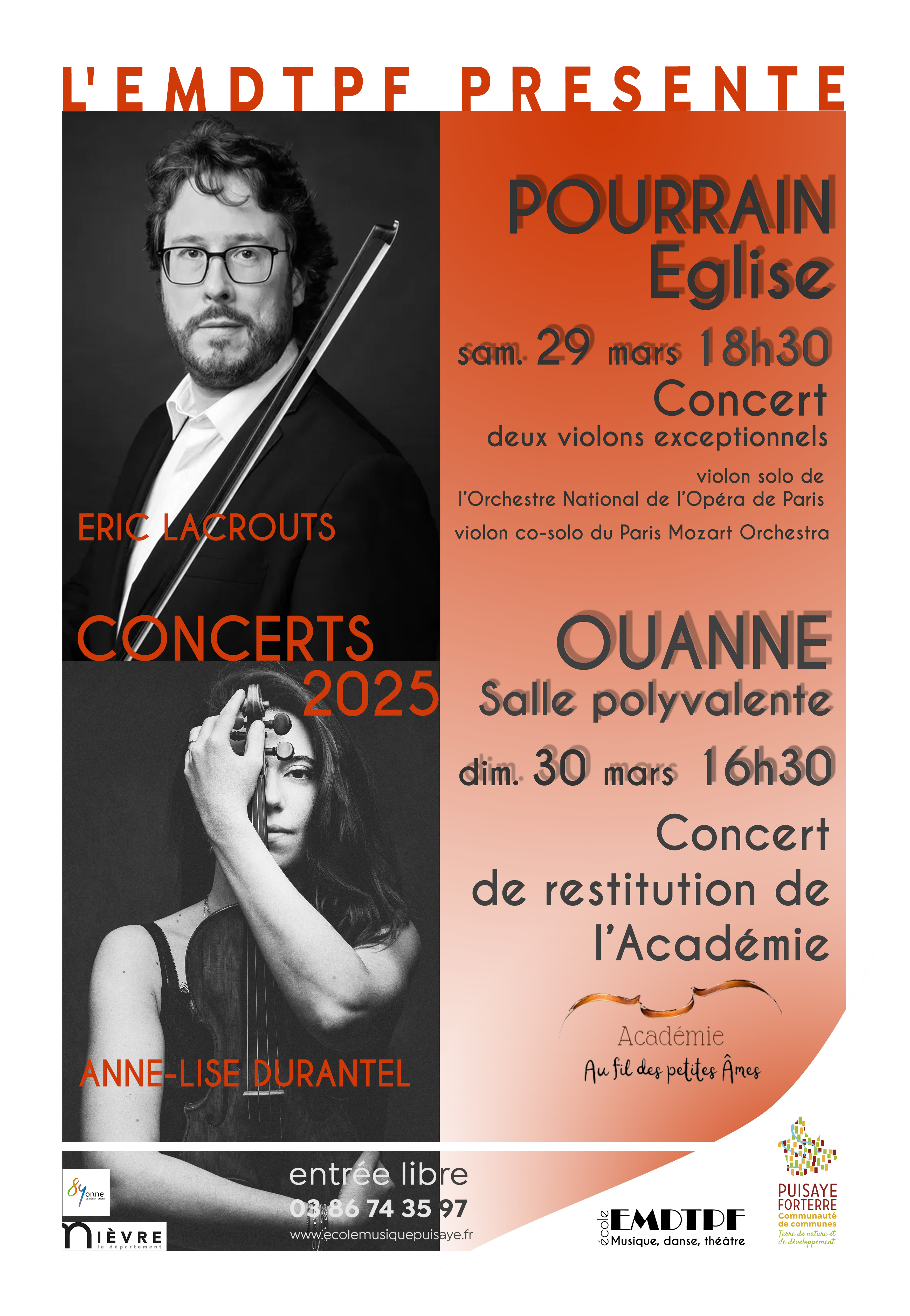 Concert-restitution élèves de cordes de l'Académie Au fil des petites Âmes - EMD