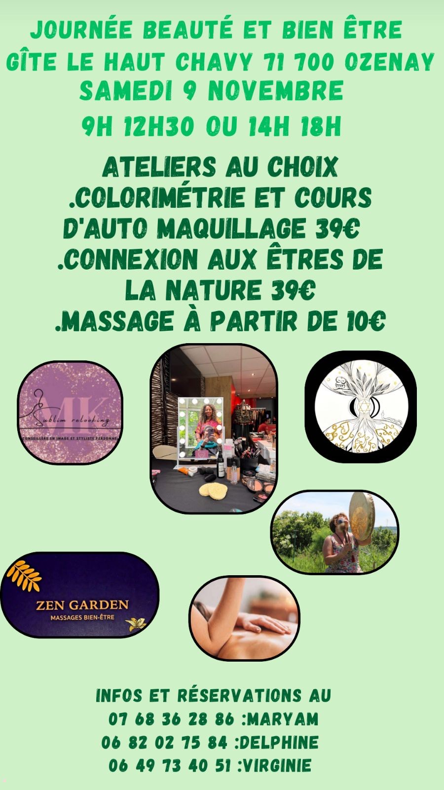 JOURNEE BEAUTE ET BIEN-ETRE AU GITE LE HAUT CHAVY A OZENAY