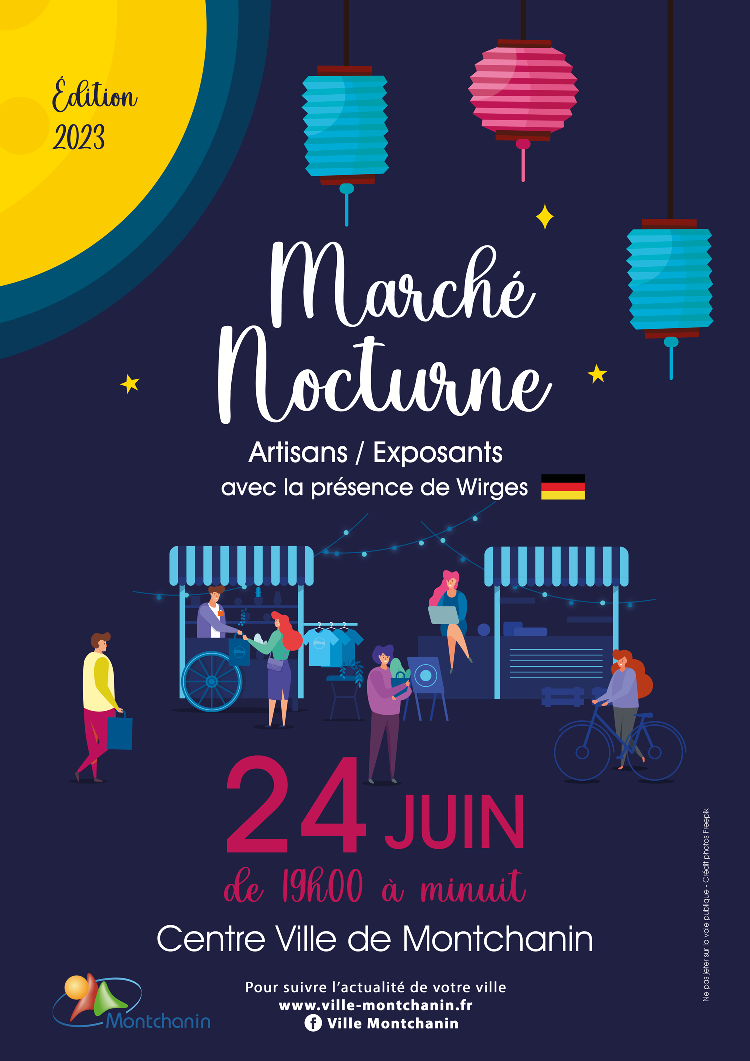 Affiche marché de nuit Montchanin 2023