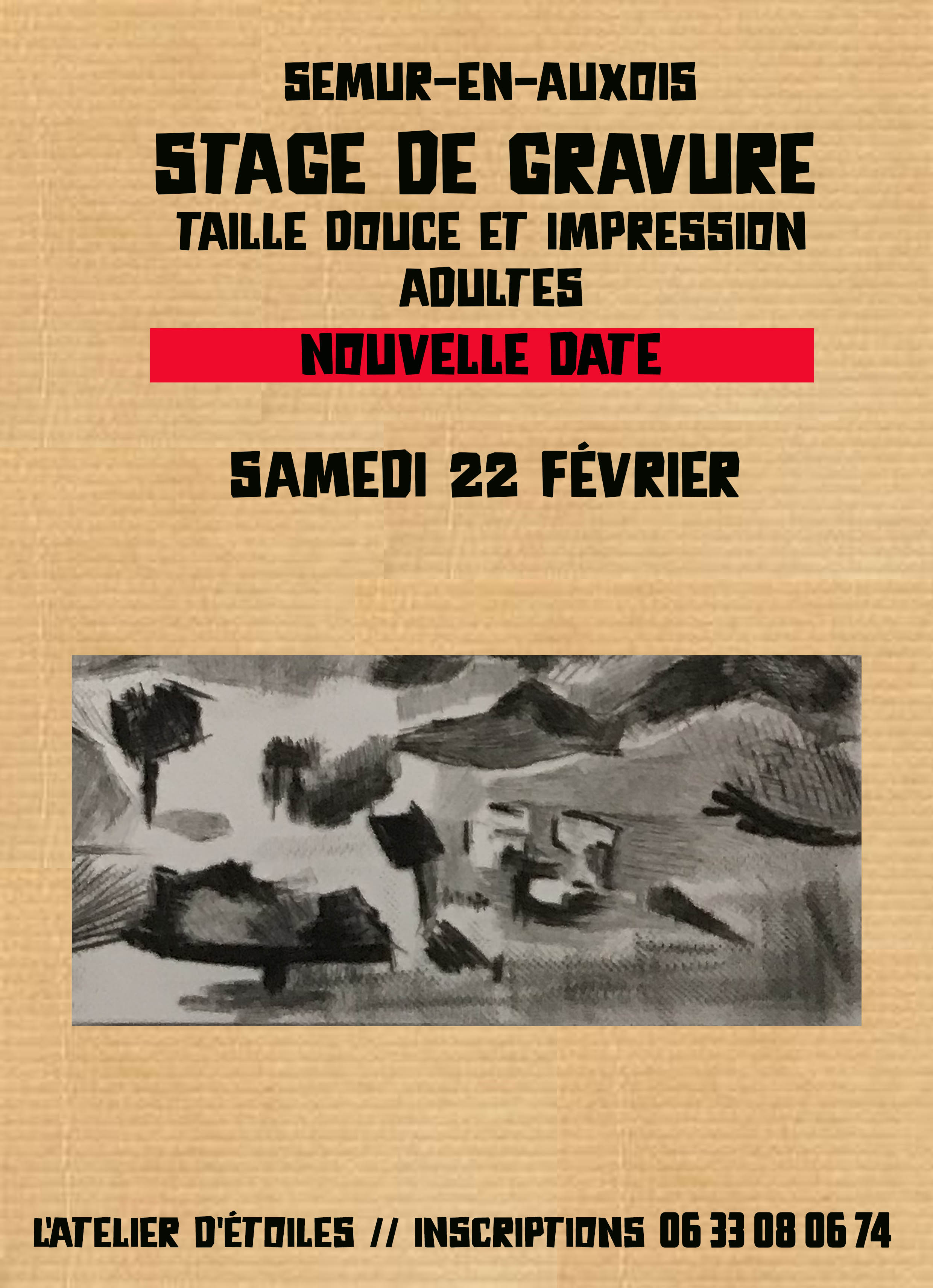AFFICHE STAGE GRAVURE 