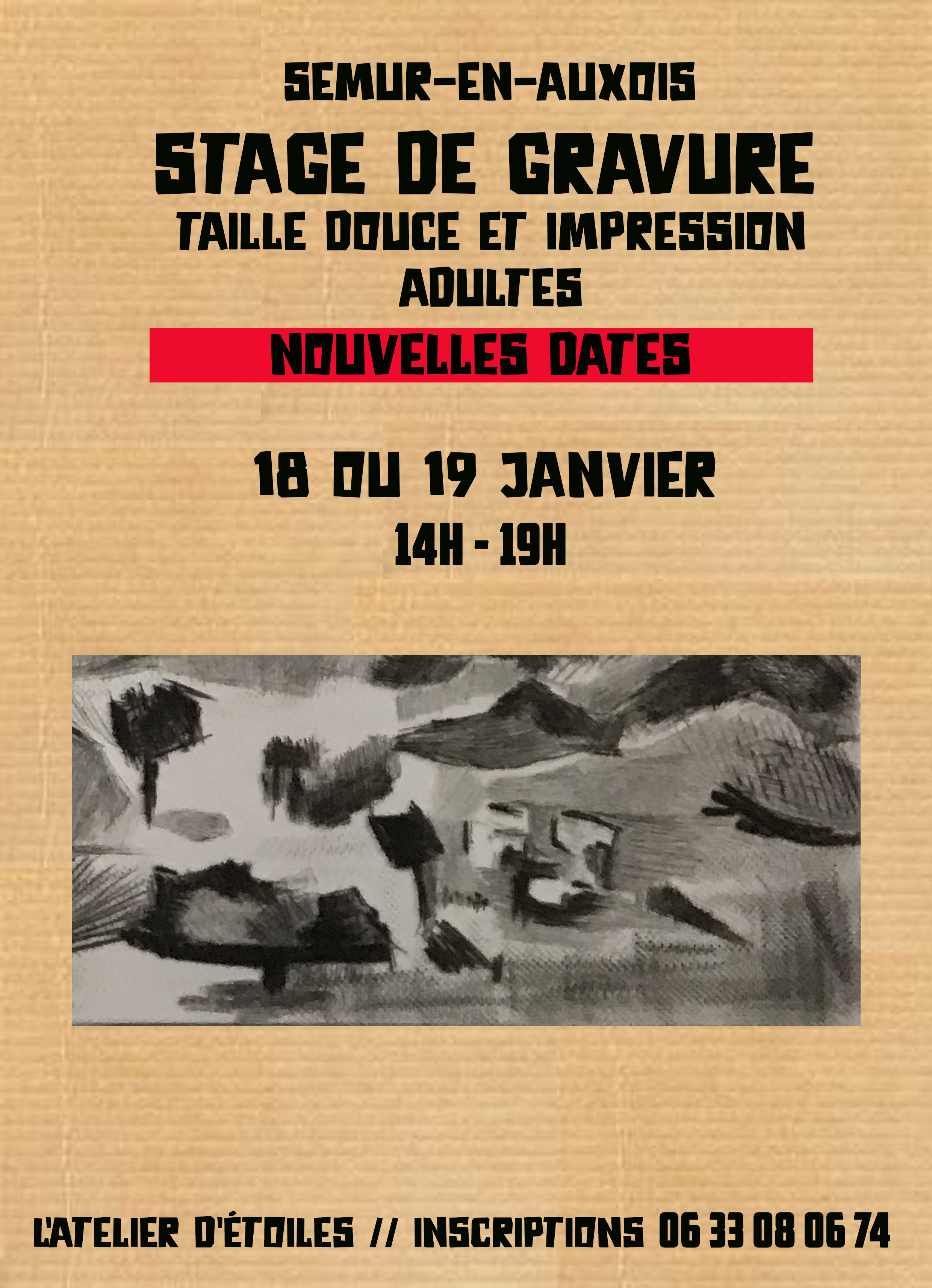 AFFICHE STAGE GRAVURE 