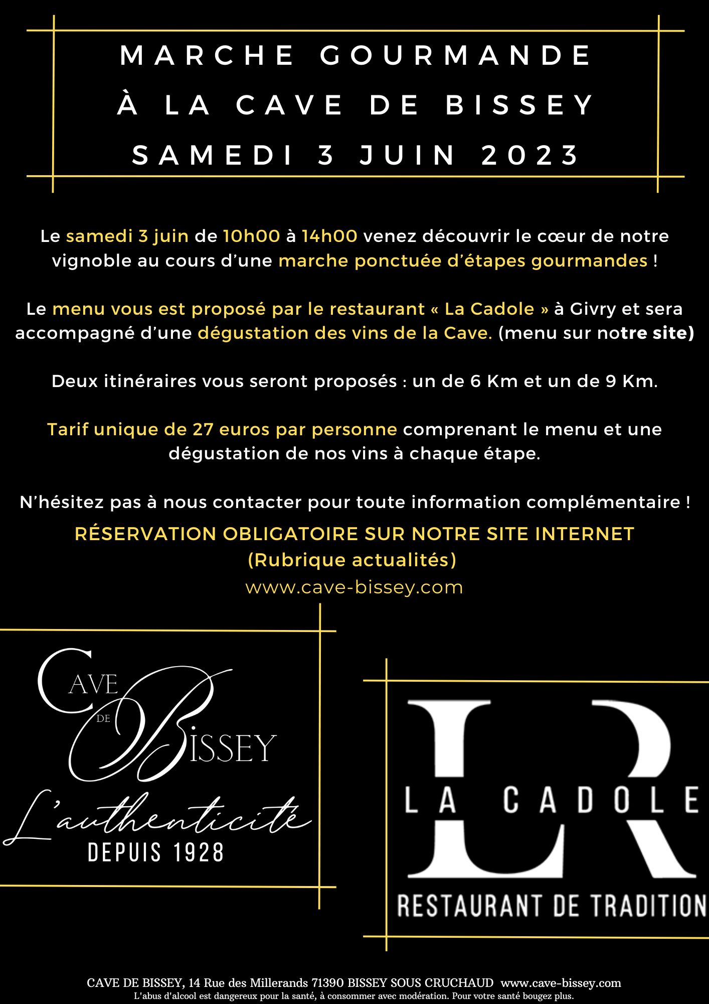 AFFICHE MARCHE GOURMANDE CAVE DE BISSEY 