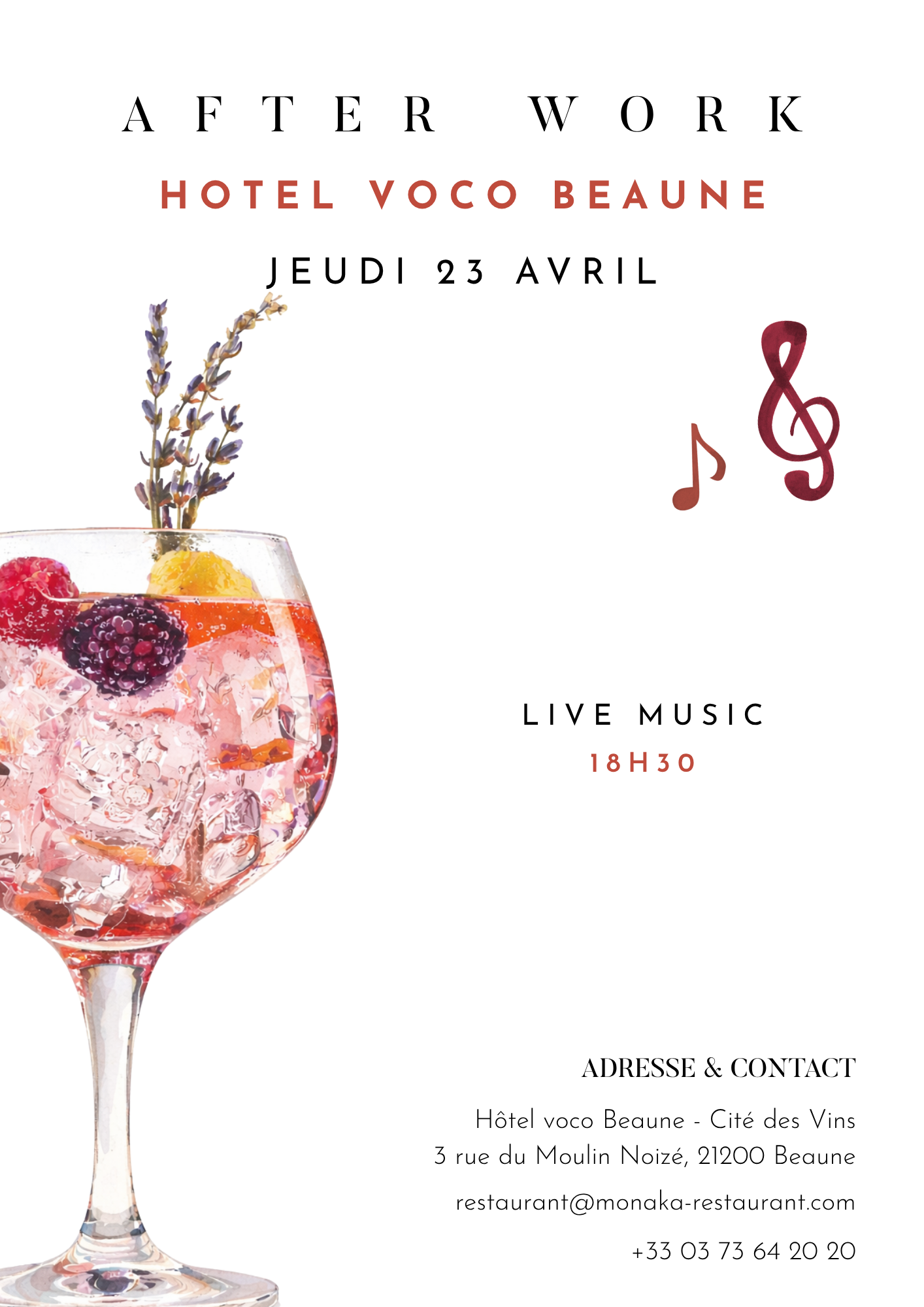 Afterwork Live Music - Hôtel voco Beaune - Cité des Vins