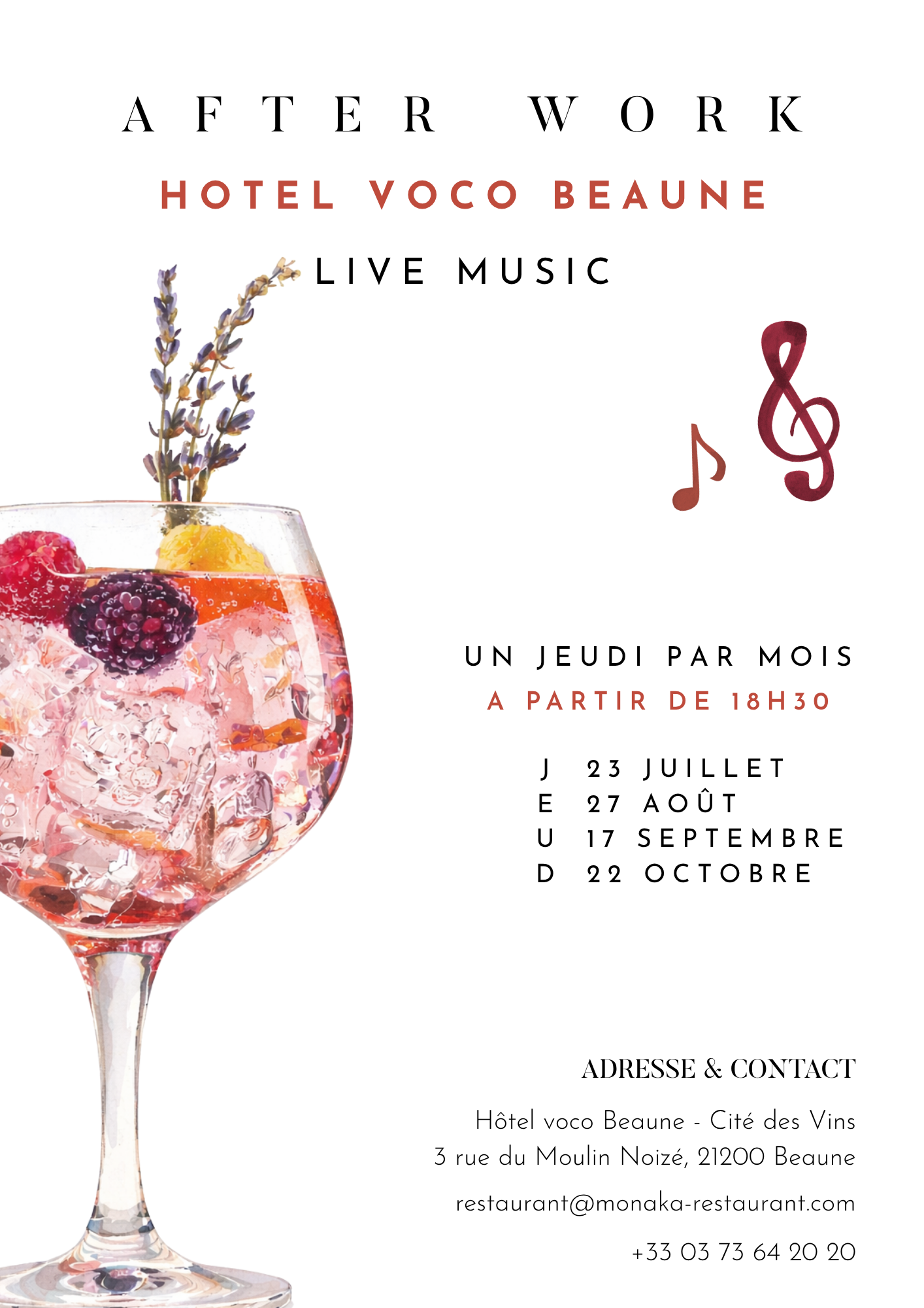 Afterwork Live Music, Hôtel voco Beaune - Cité des vins