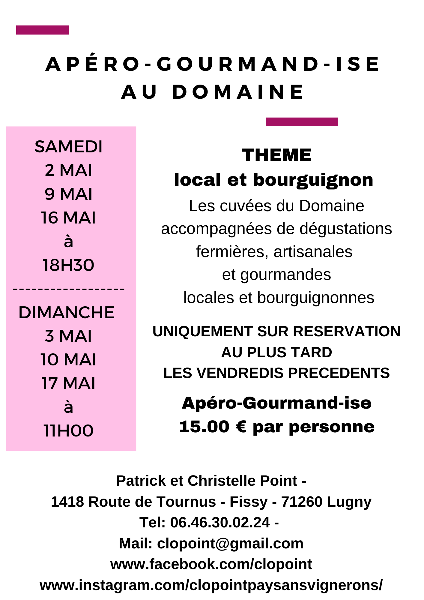 Apéro-gourmandise au Domaine — visuel événement