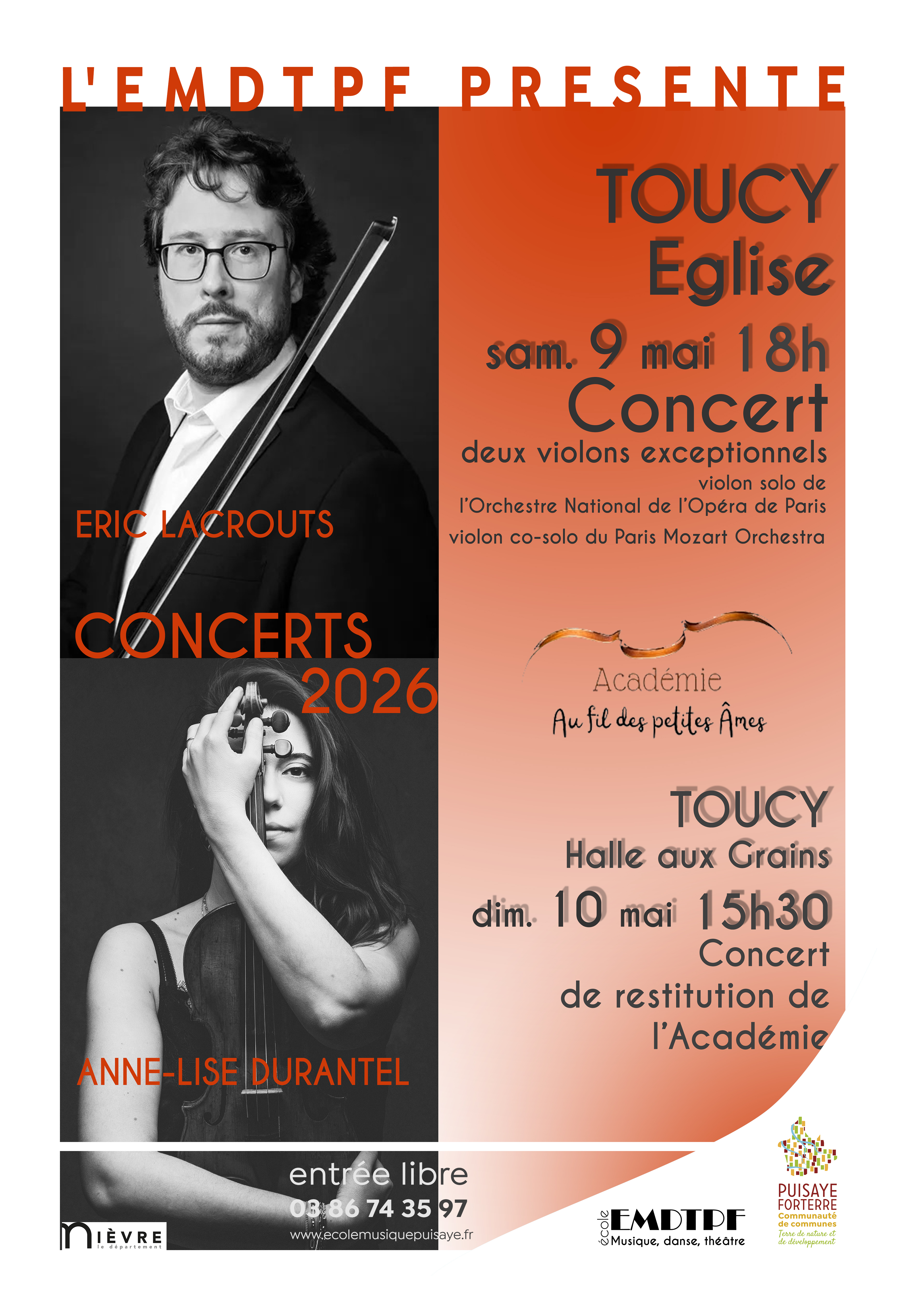 Académie de cordes - concert violonistes solistes Anne-Lise Durantel et Eric Lacrouts