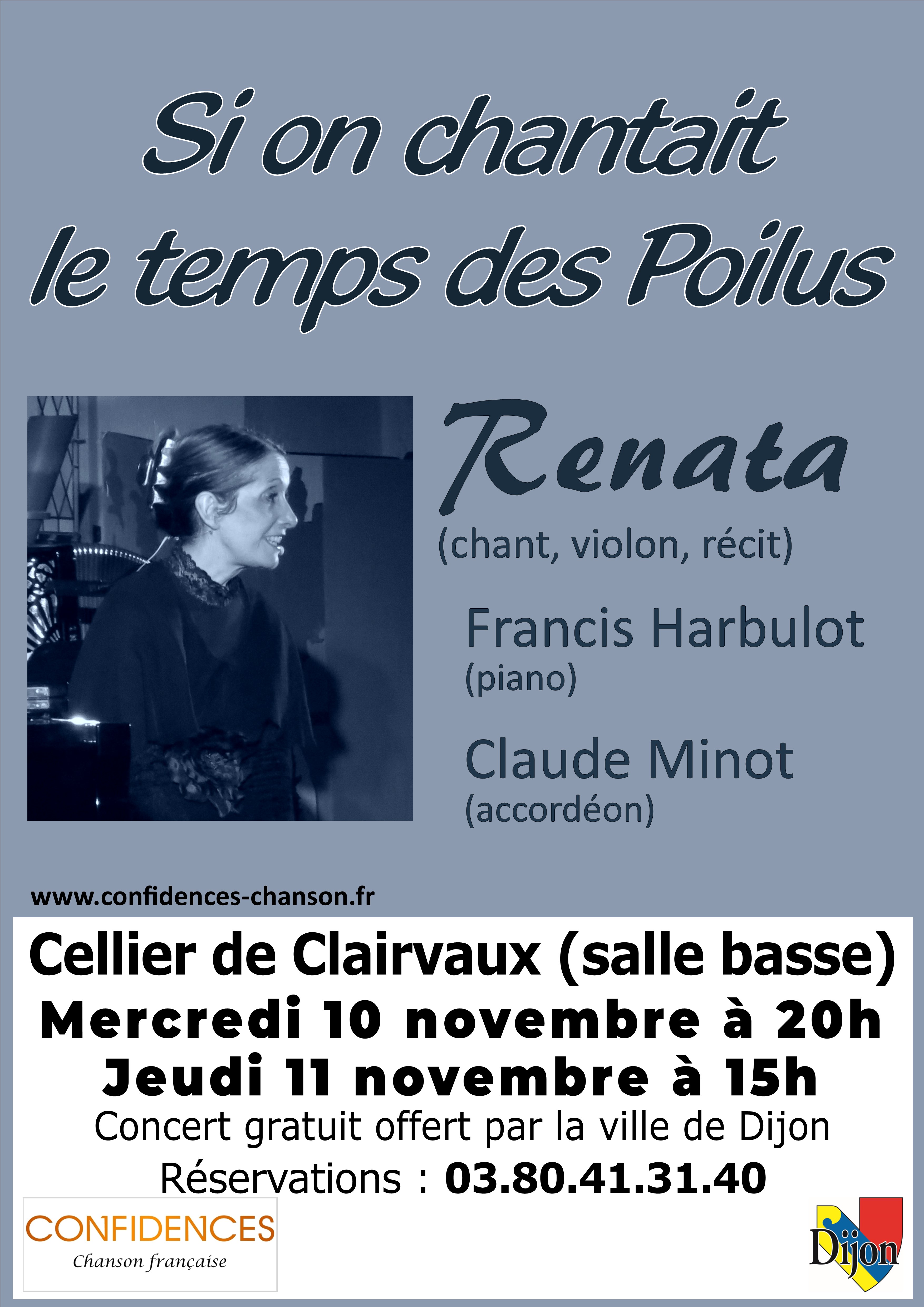 Affiche 'Si on chantait le temps des Poilus' Dijon novembre 2021