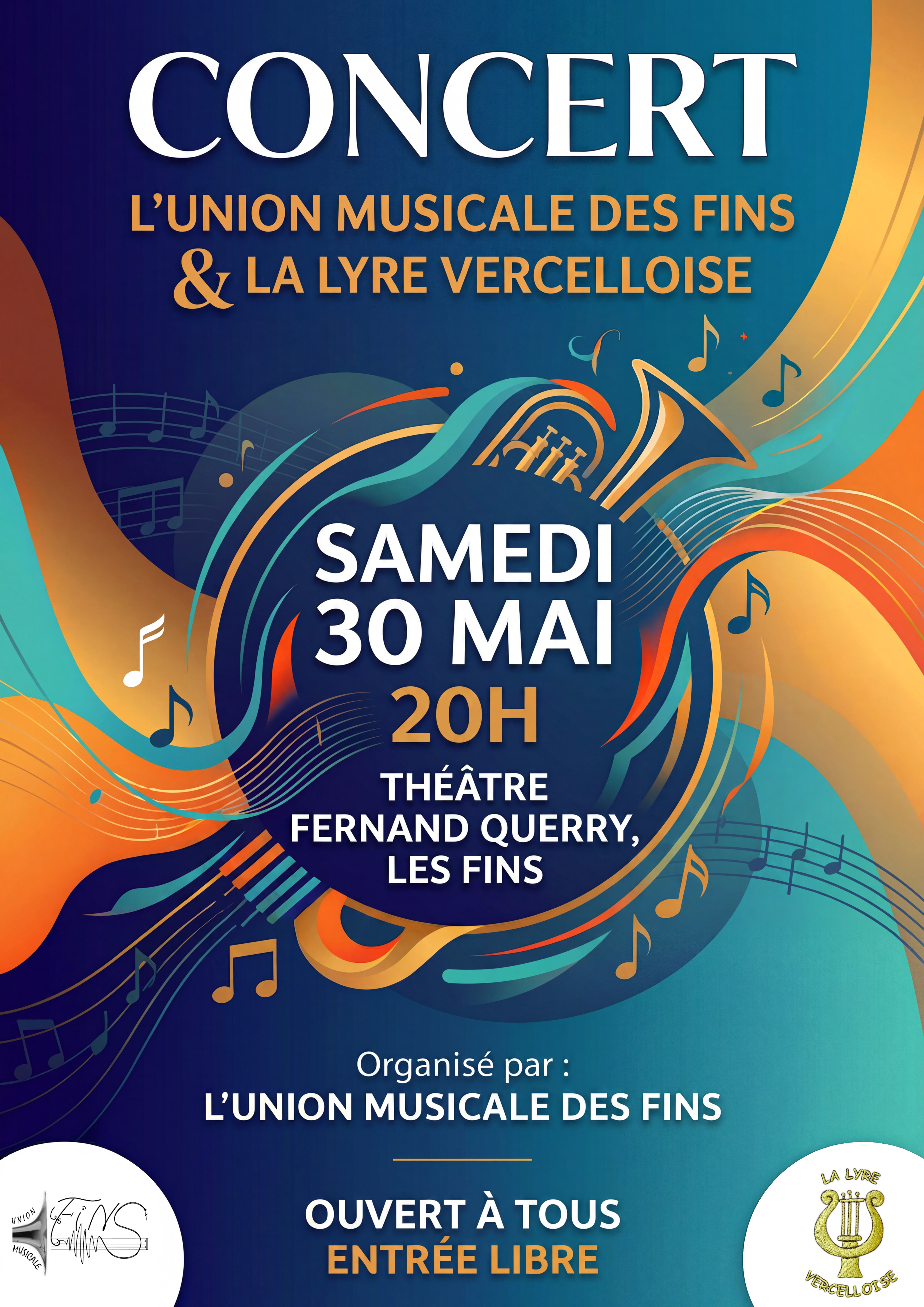 Concert - Union Musicale des Fins et la Lyre Vercelloise