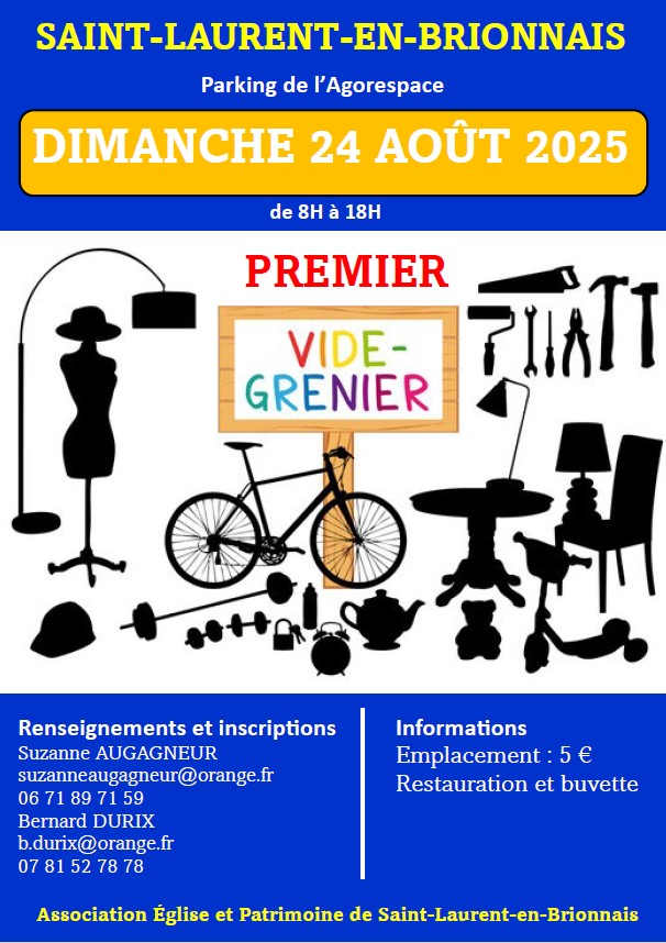 Premier vide-greniers à Saint-Laurent-en-Brionnais