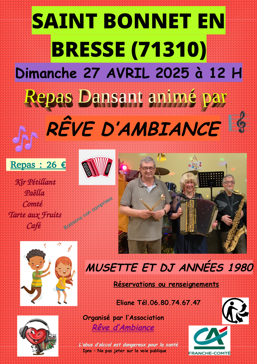 Repas Dansant Musette et Années 1980