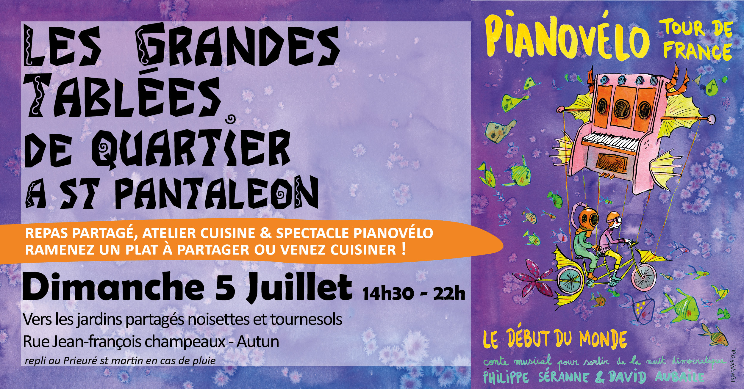 Spectacle Piano-vélo + Grande tablée de quartier