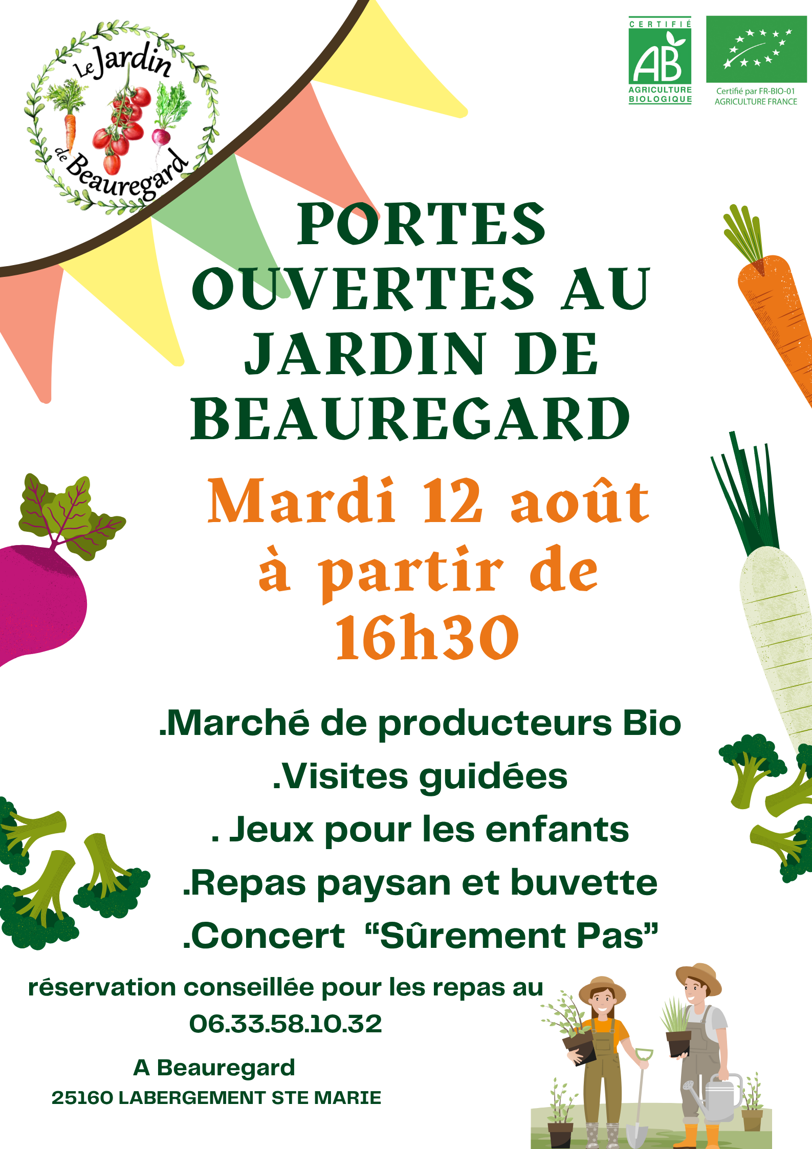 Affiche Amusante Marché Bio Jaune Clair Orange Vert Rouge Gras(3)