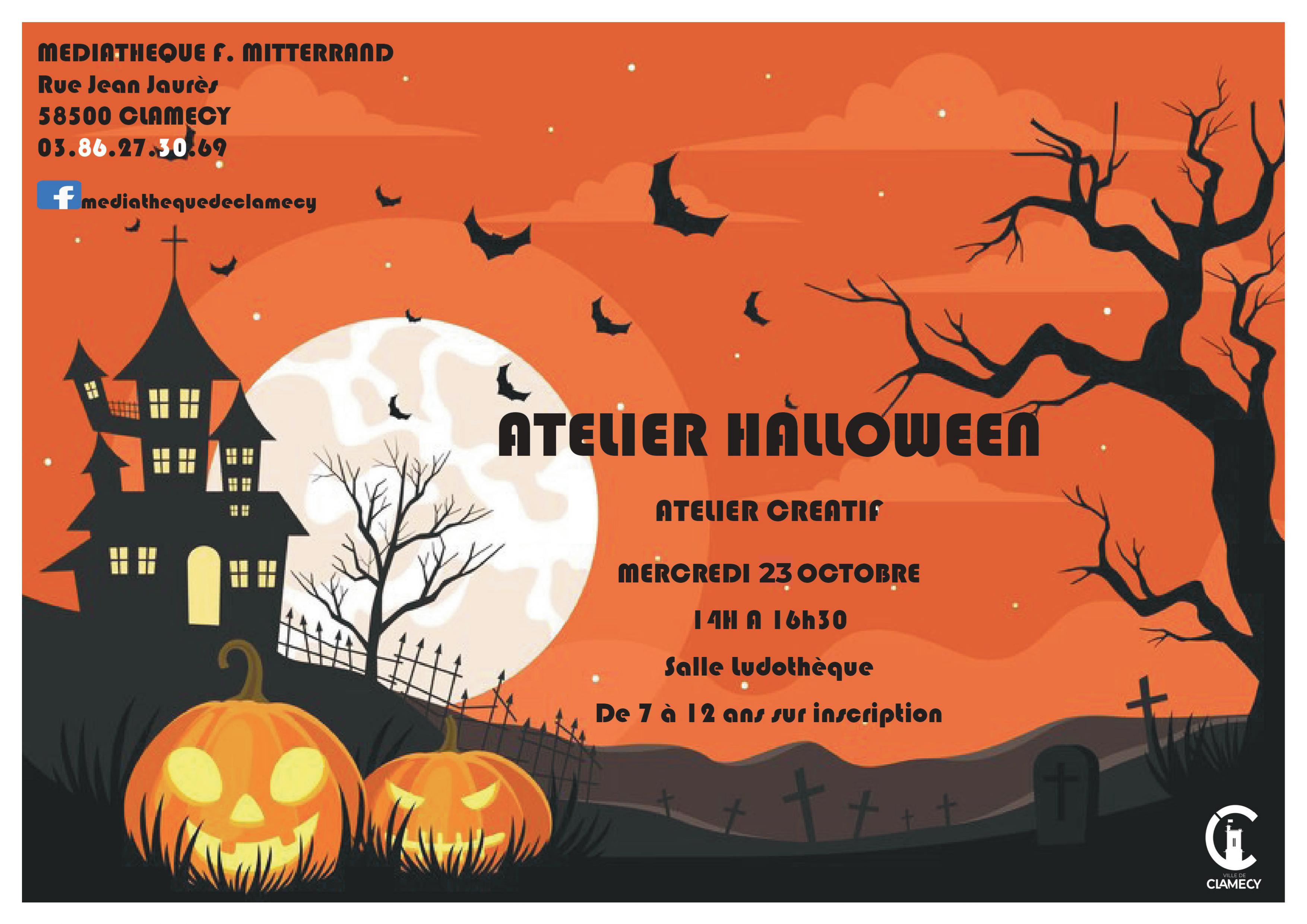 Affiche Ateliers Halloween 2024
