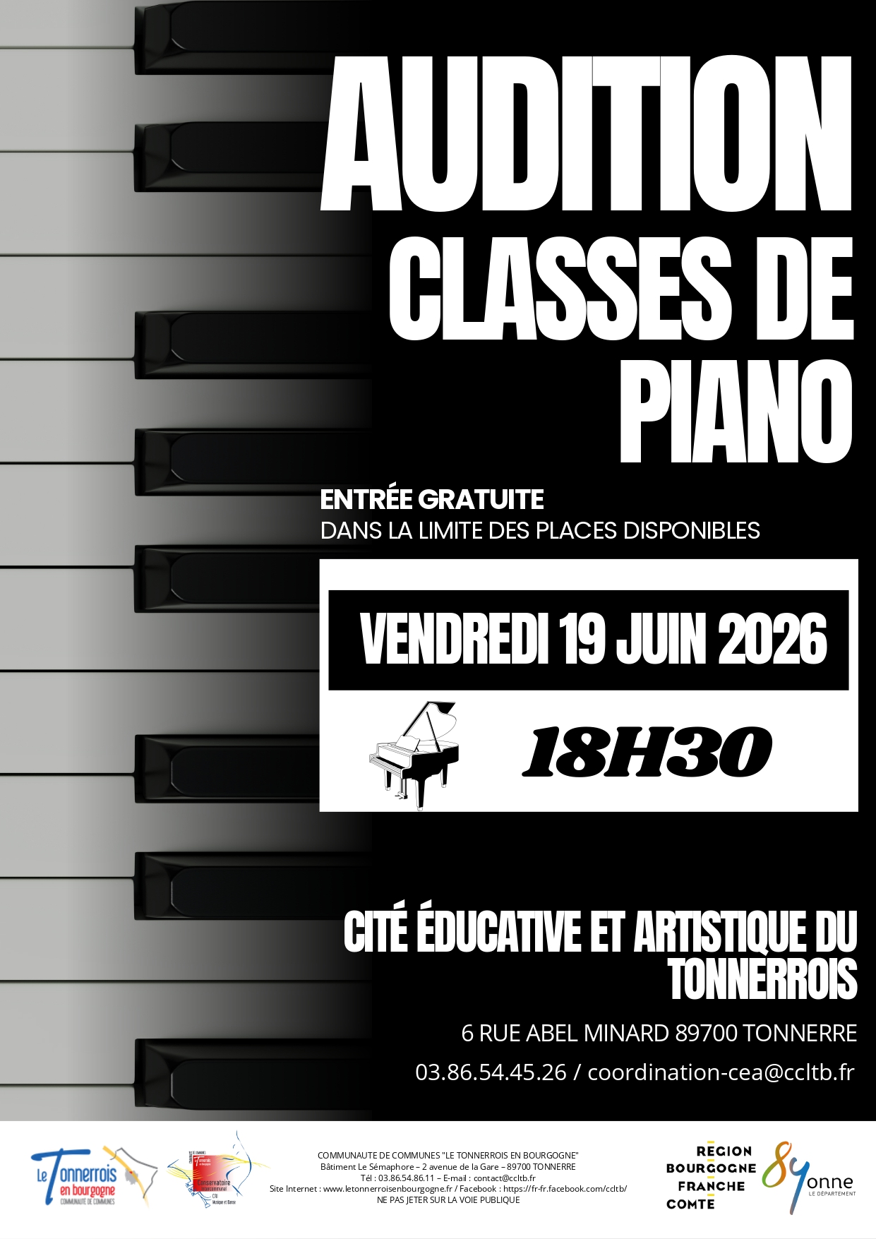 Audition classes de piano