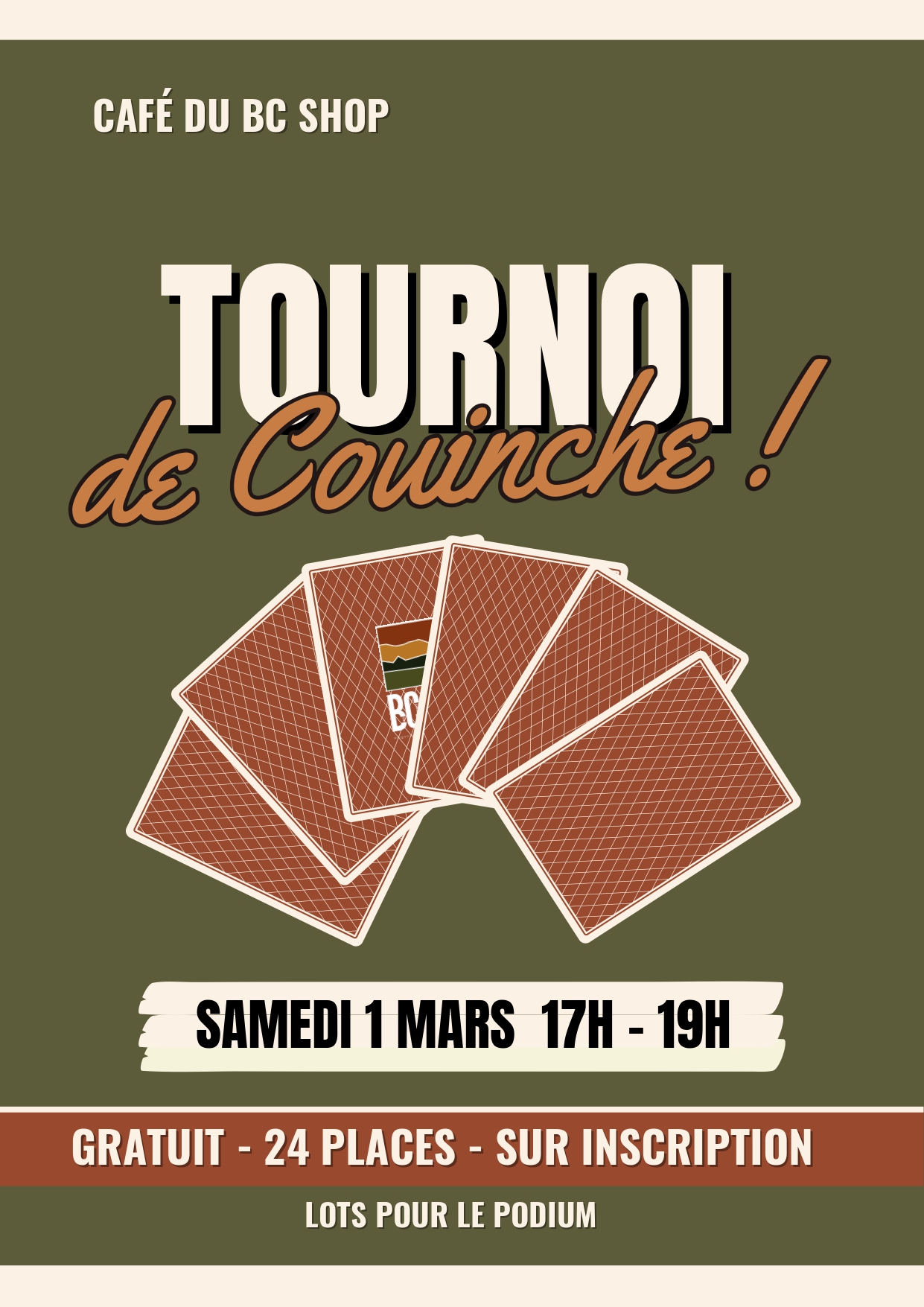Affiche BC SHOP tournoi de Couinche