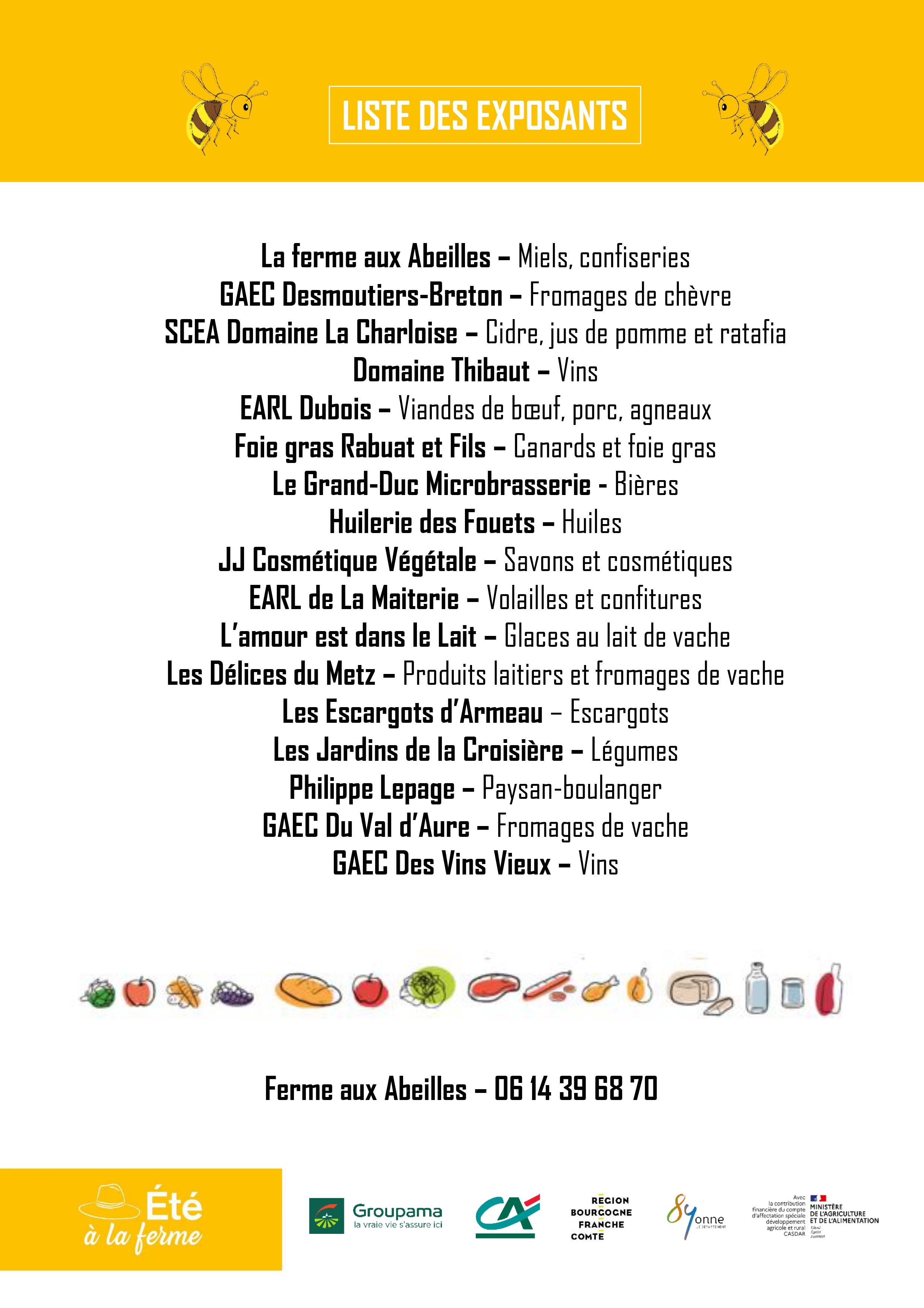 MARCHÉS DE L'ÉTÉ À LA FERME AUX ABEILLES