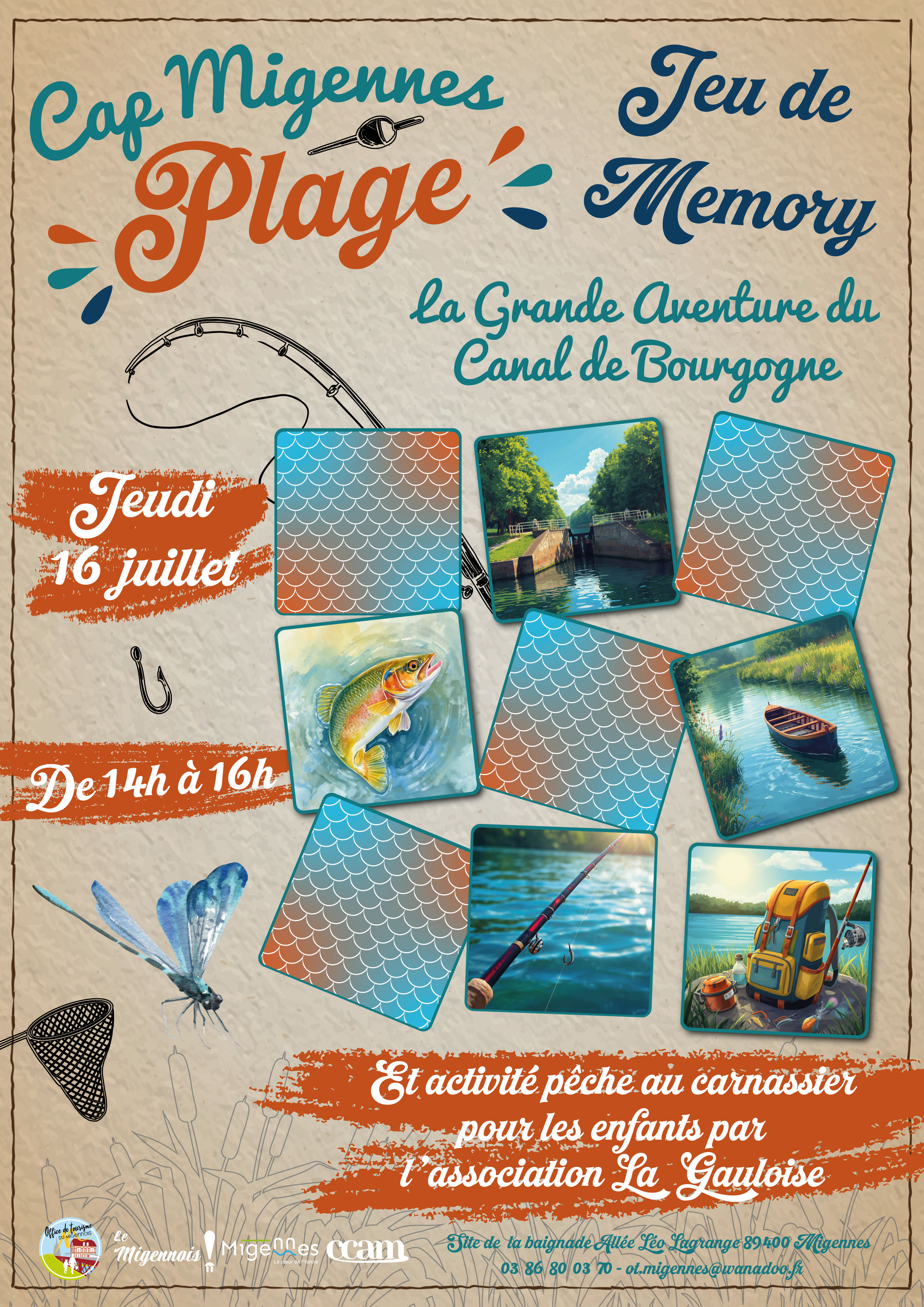 Jeu de Memory - « La Grande aventure du canal de Bourgogne » - Cap Migennes Plage