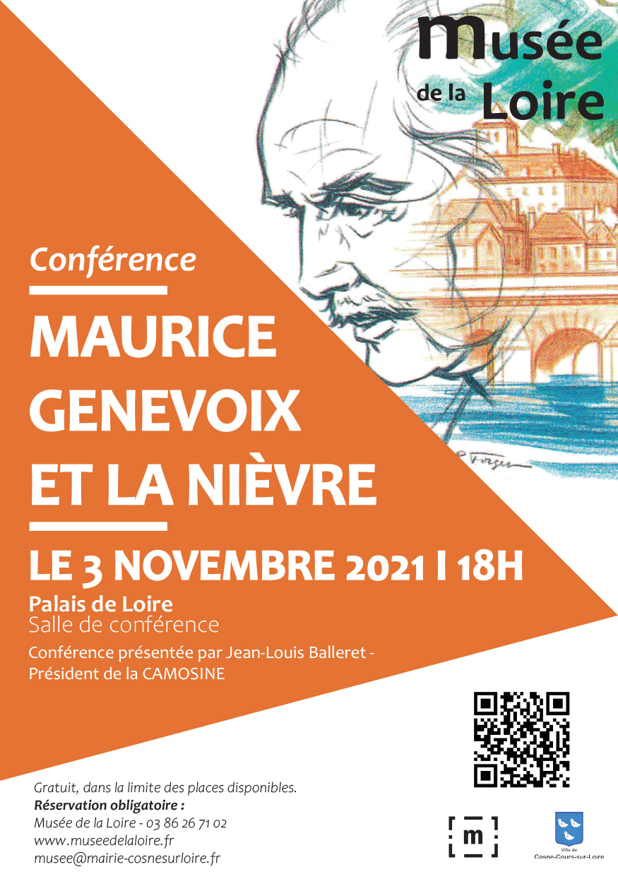 Affiche Conférence Genevoix JLB 03-11-2021 Musée de la Loire