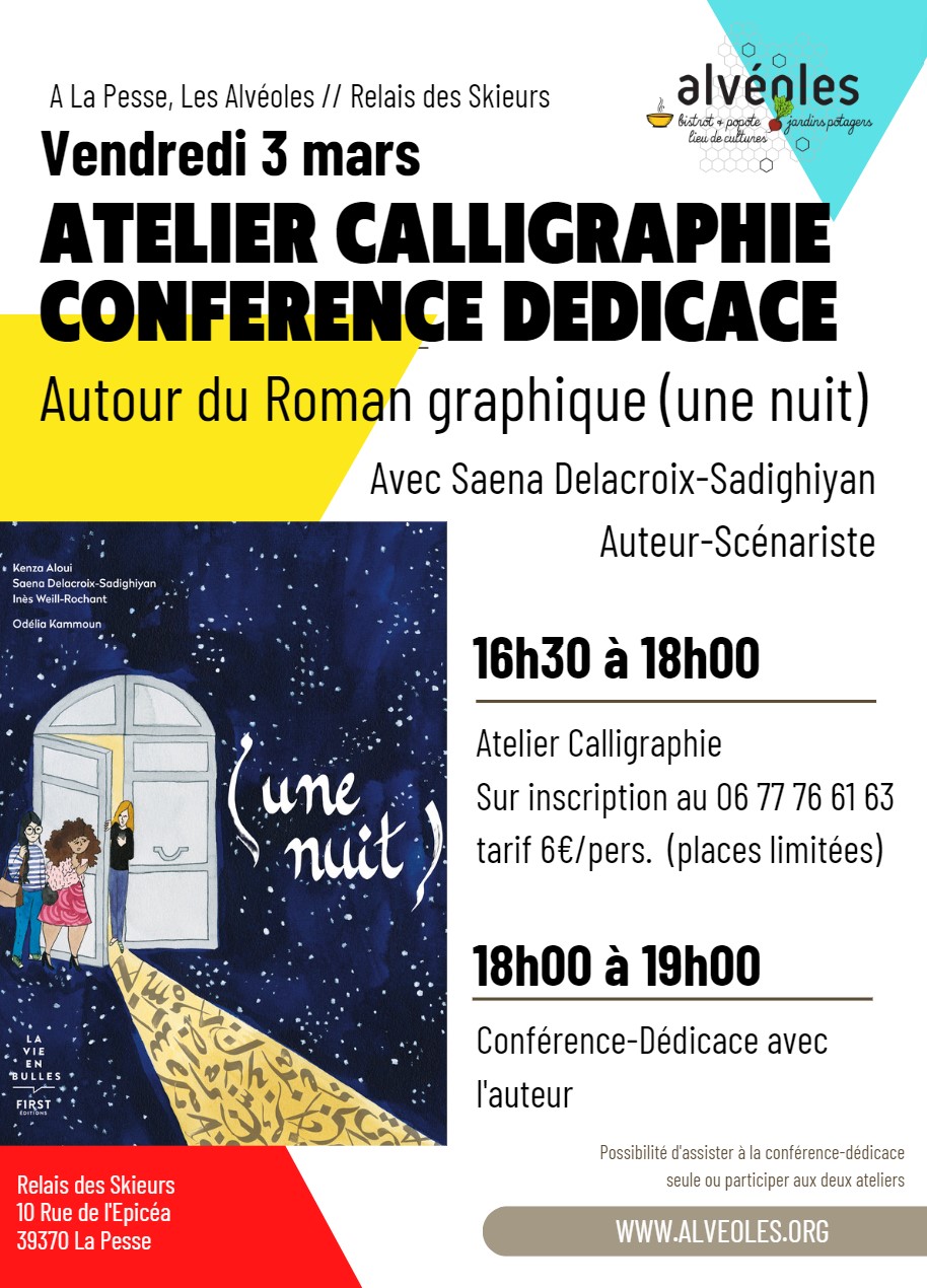 Affiche Conference dedicace du 3 mars Saena