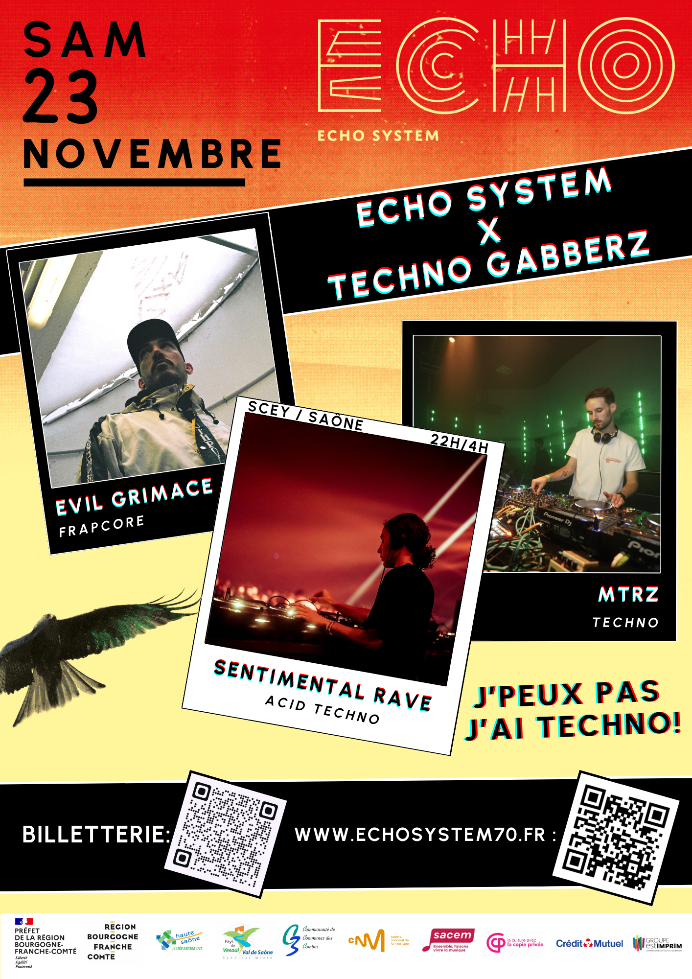 Affiche EVIL GRIMACE + SENTIMENTAL RAVE + MTRZ