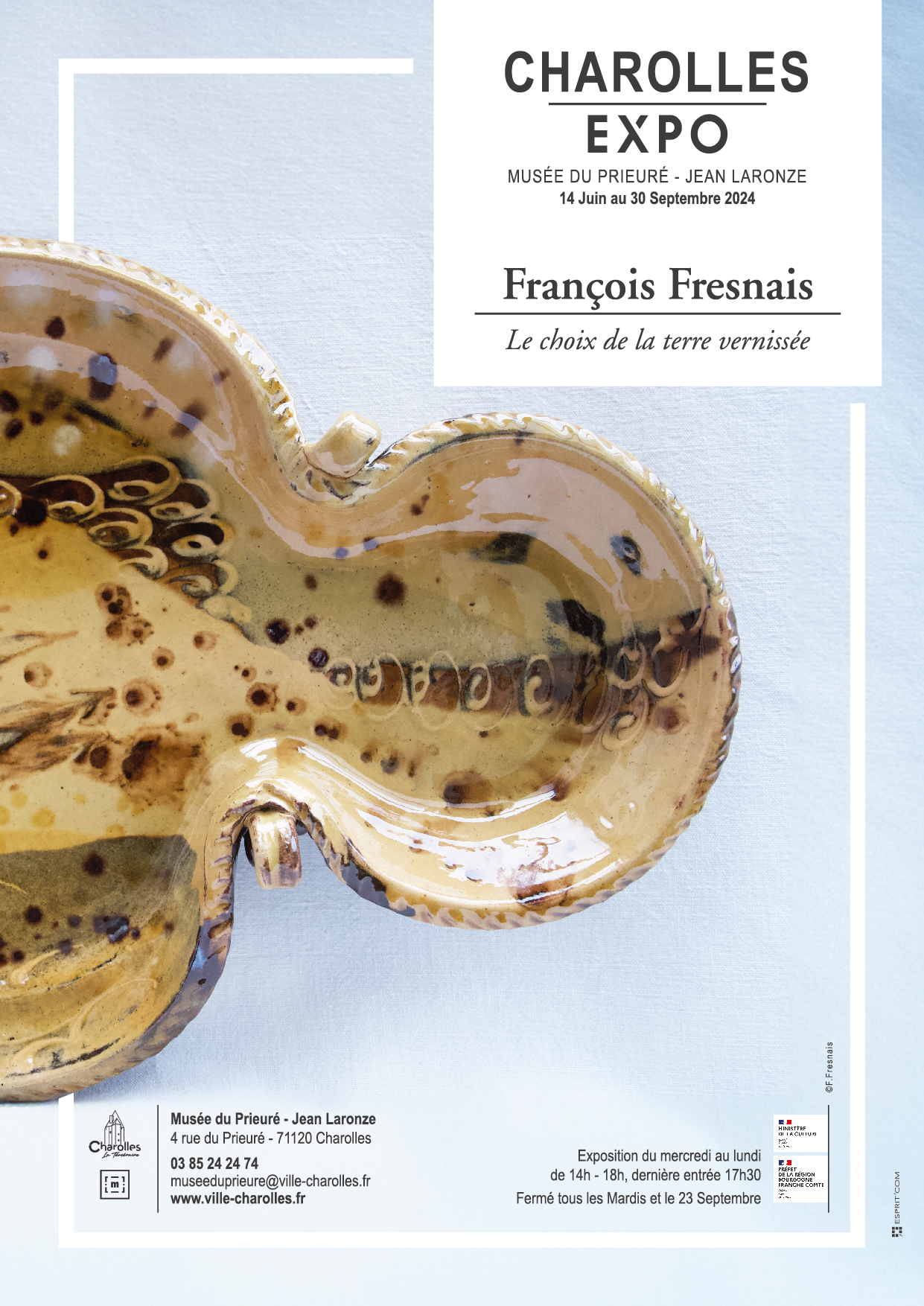 Affiche A4 135gr 100ex Expo François Fresnais Musée du Prieuré 2024