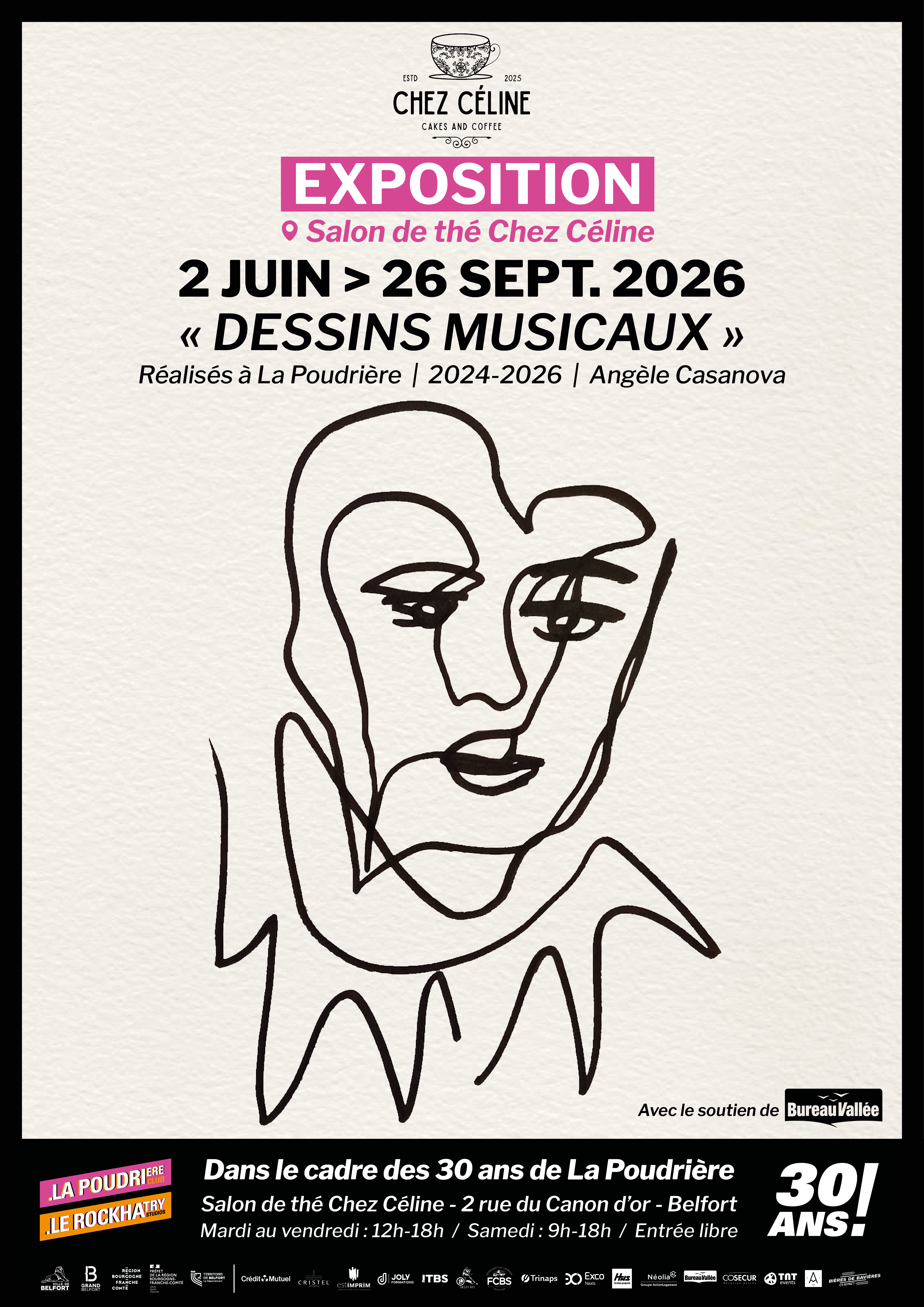 Visite d'exposition + Atelier dessins musicaux avec Terre creuse, autour de l’exposition « Dessins musicaux à la Poudrière : 2024-2026 »