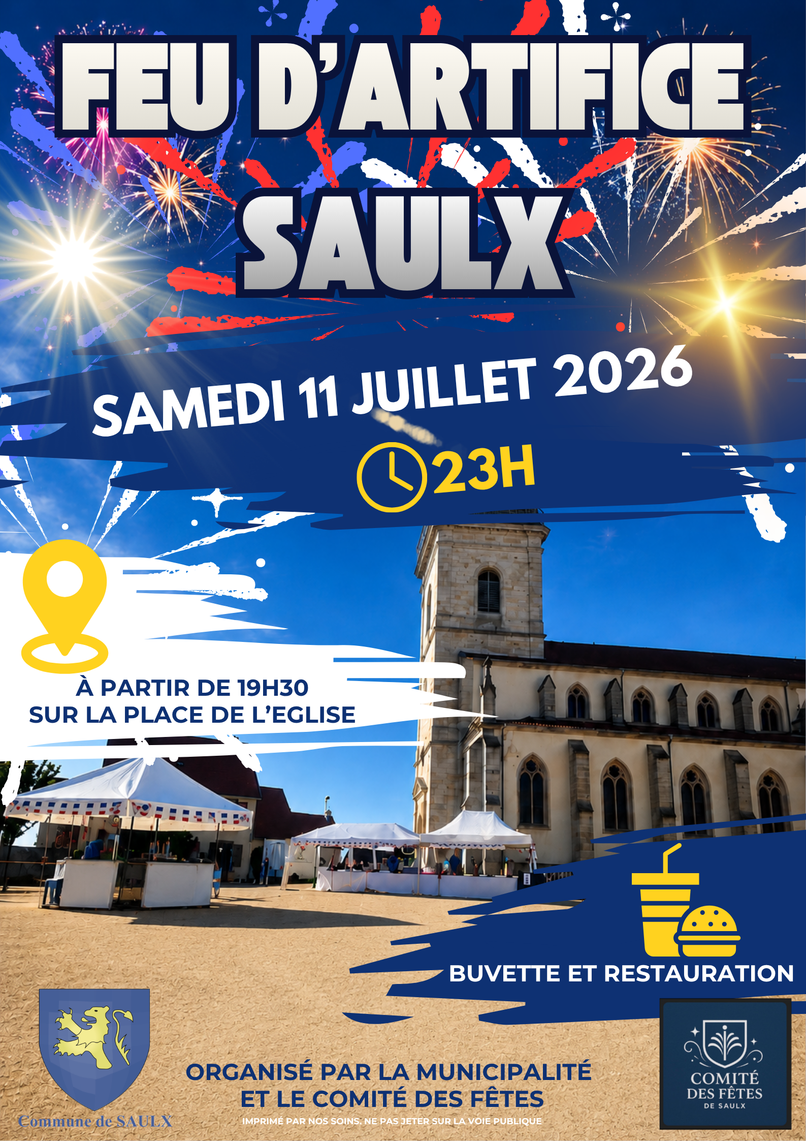 Feu d'artifice du 11 juillet à Saulx