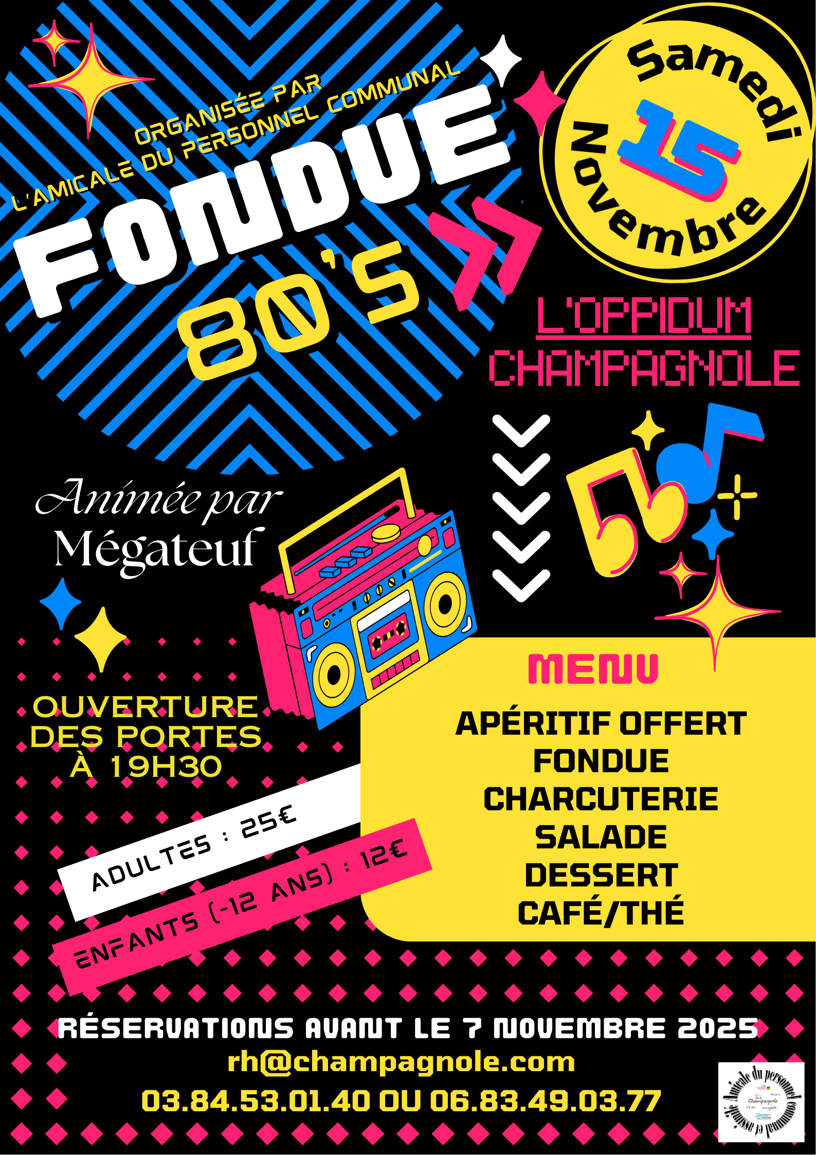 Colorful Illustrated Fun Retro 80's Trivia Night Disco Event Poster - 1