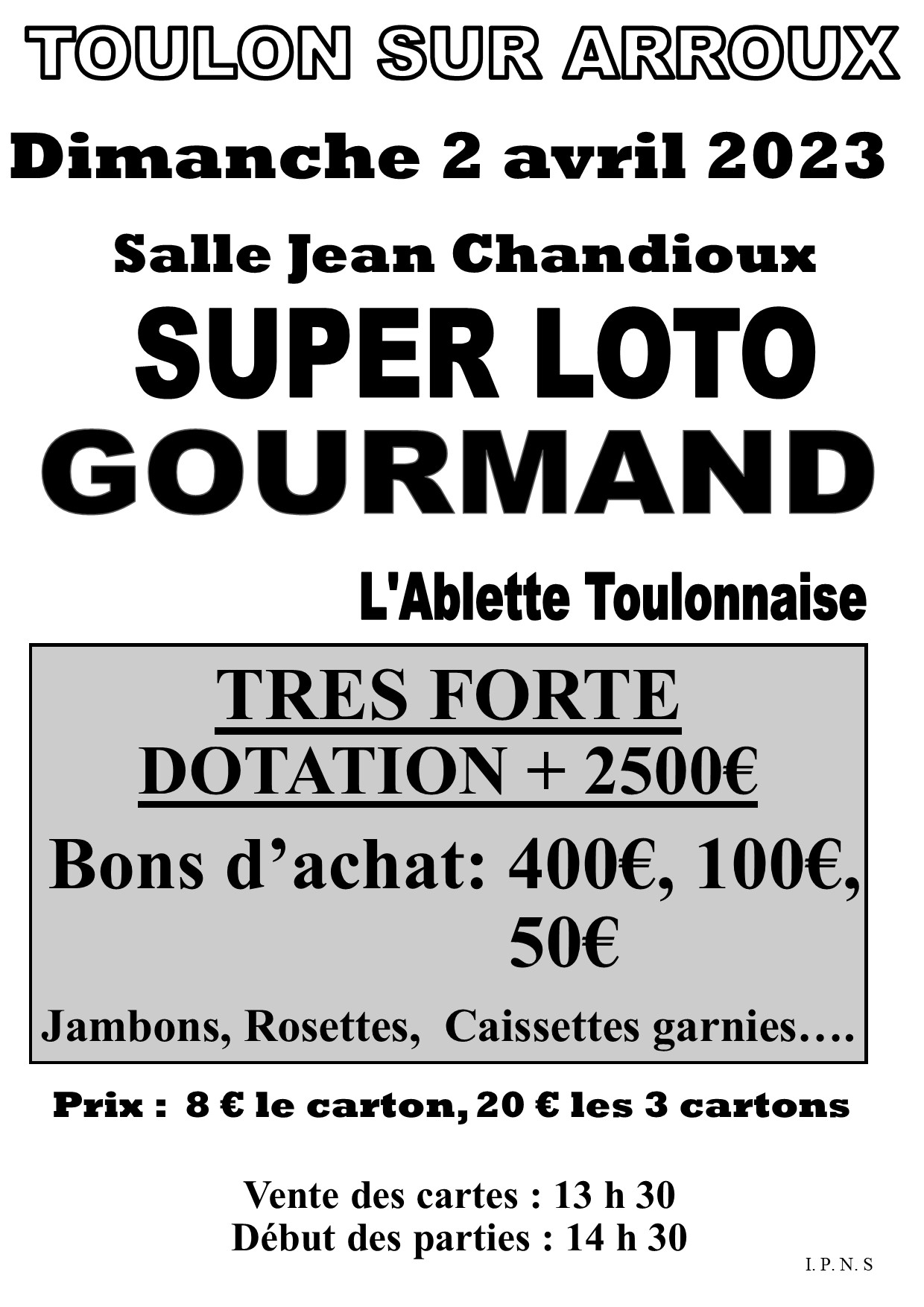 Affiche LOTO  AVRIL 2023