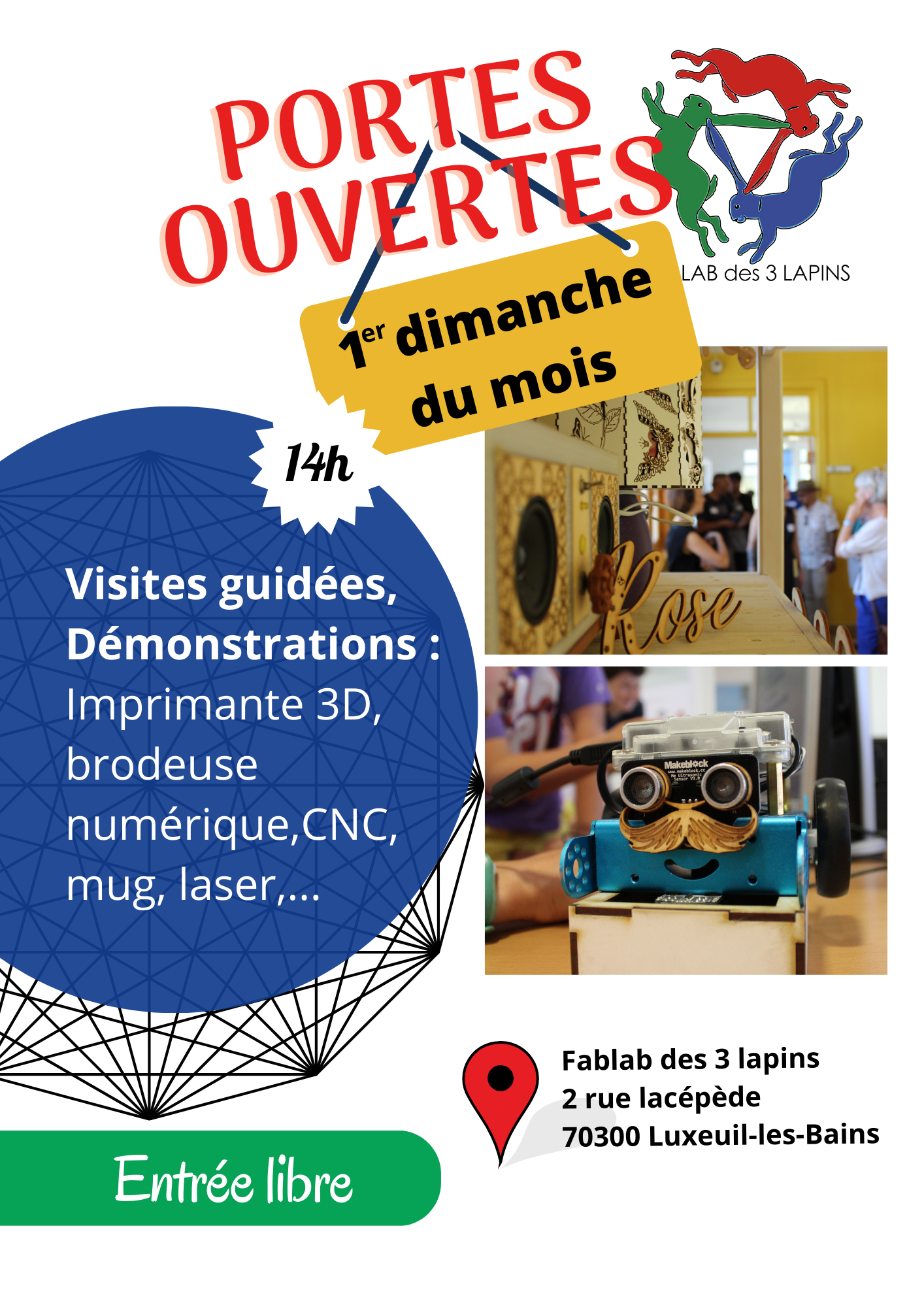 Affiche Fablab des 3 lapins