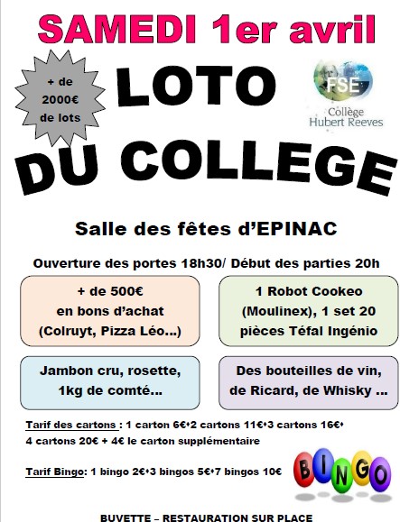 Affiche du loto FSE Epinac