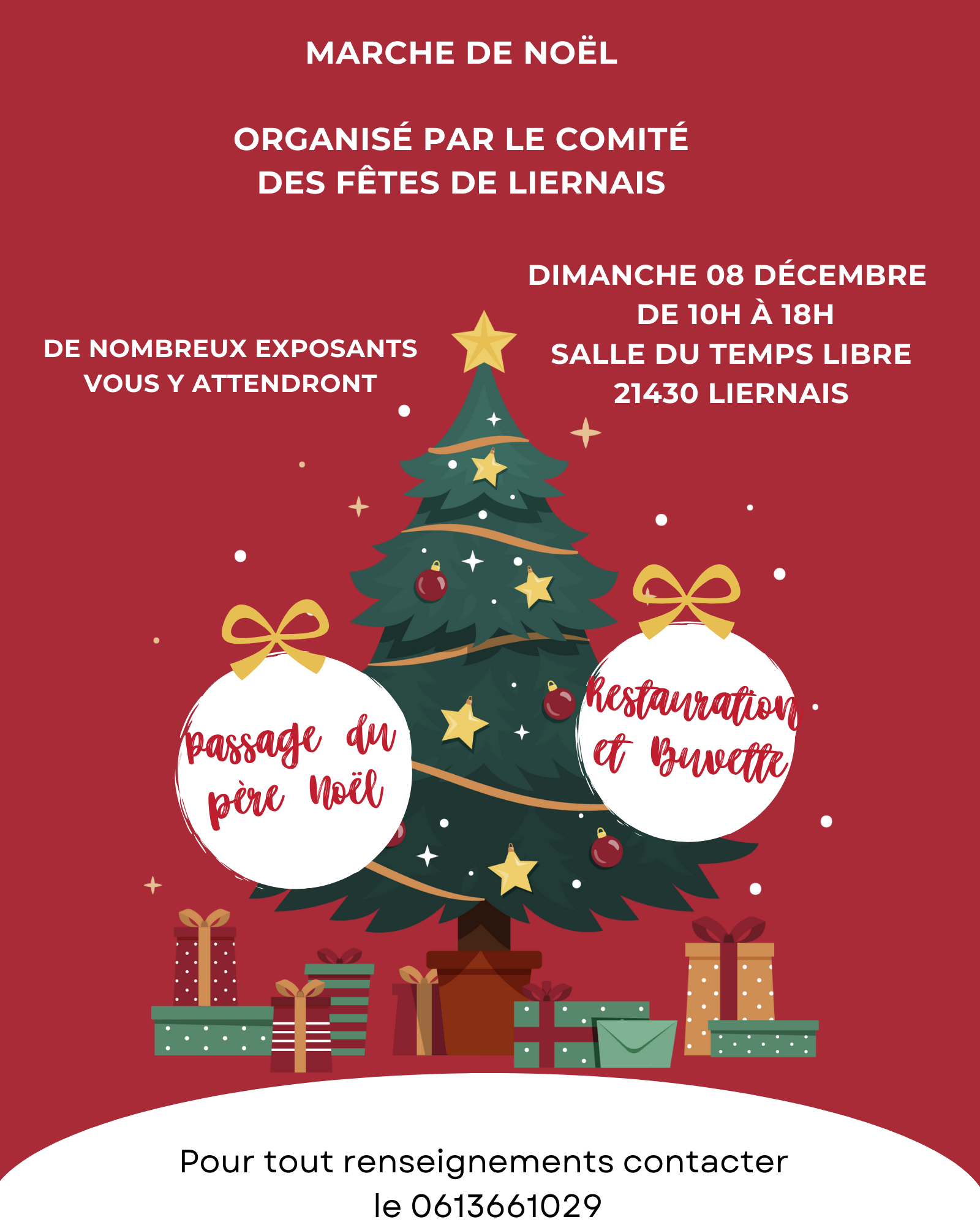 Affiche Noël événement rouge  - 1