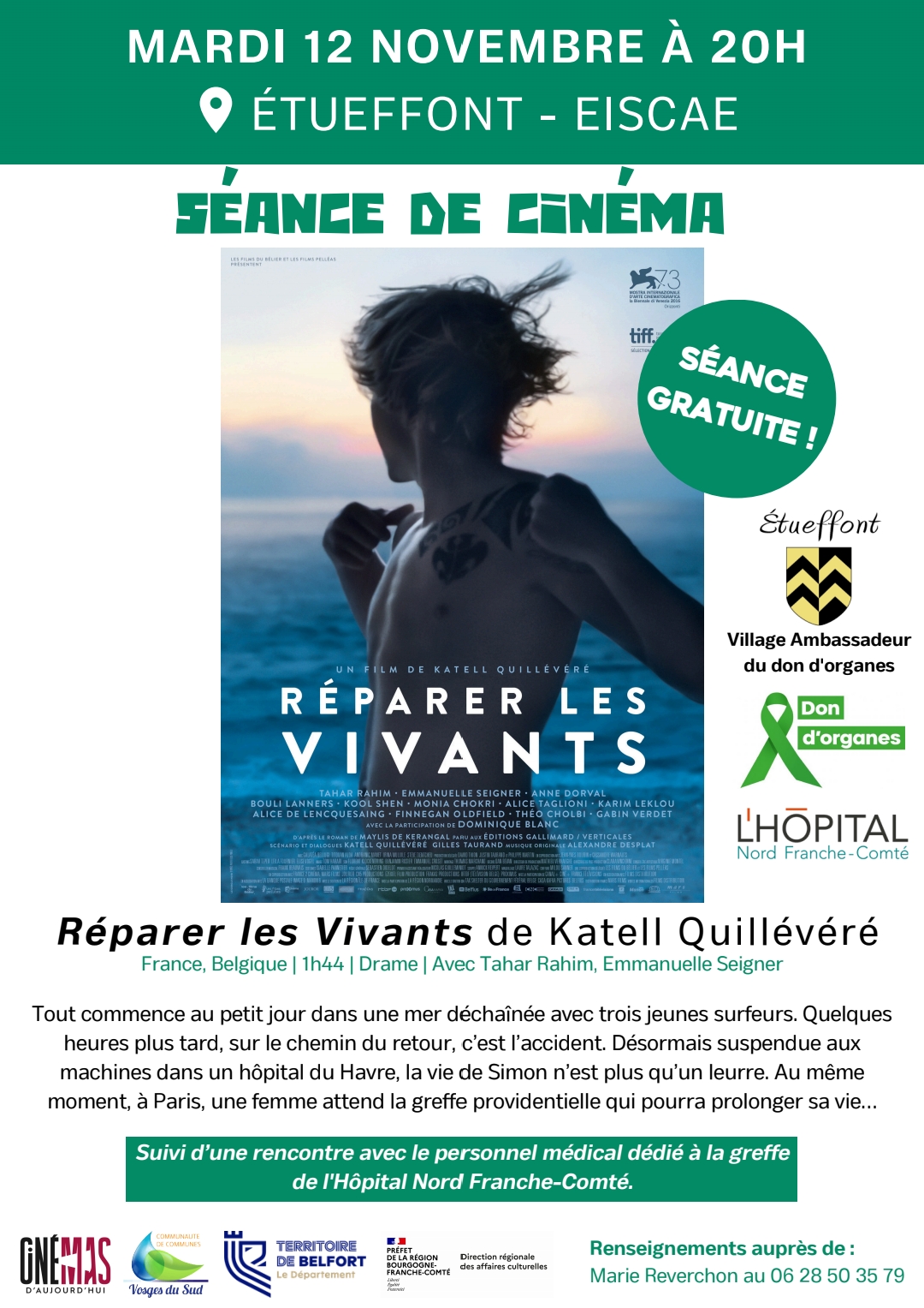 Affiche Réparer les Vivants 12.11.2024
